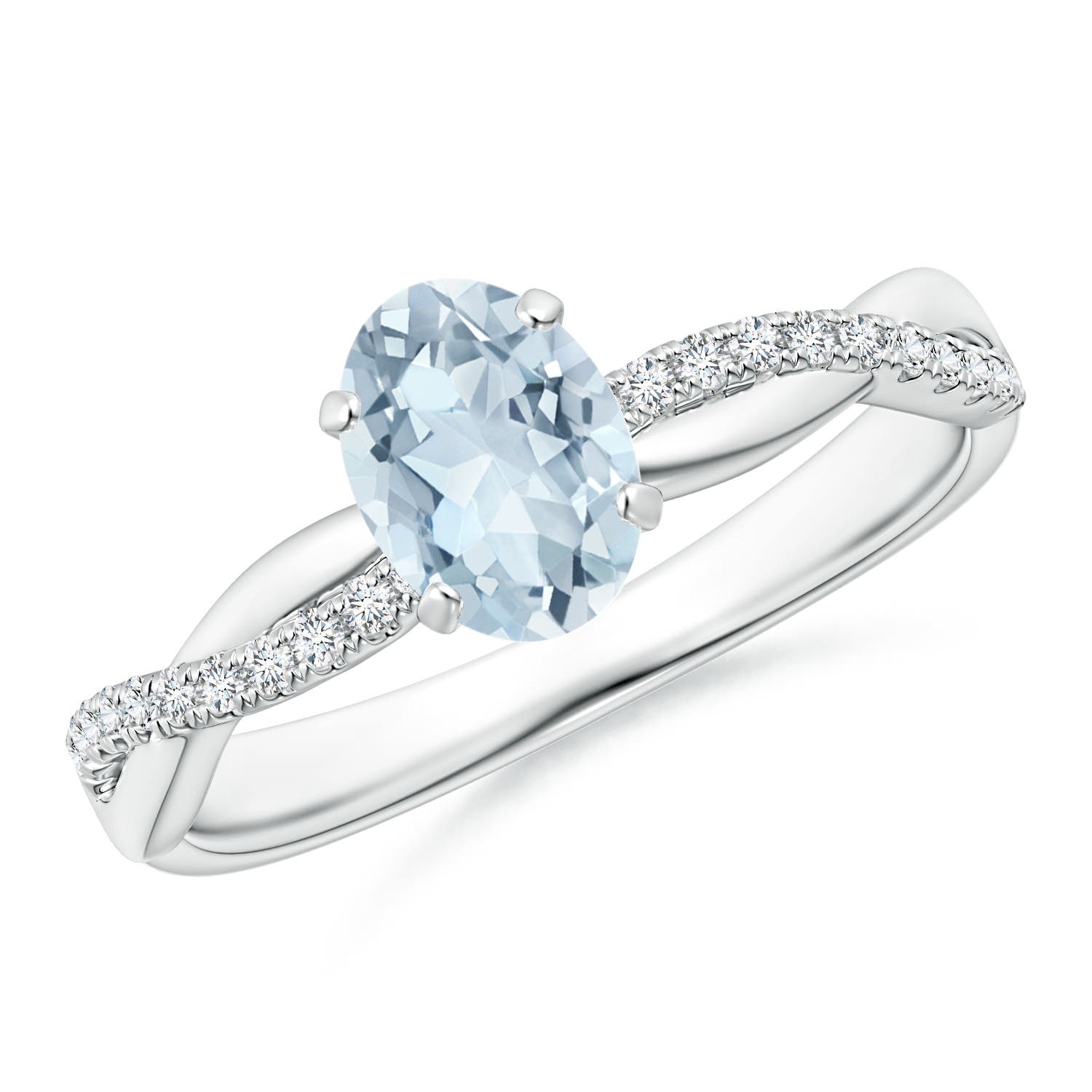 A - Aquamarine / 0.71 CT / 14 KT White Gold