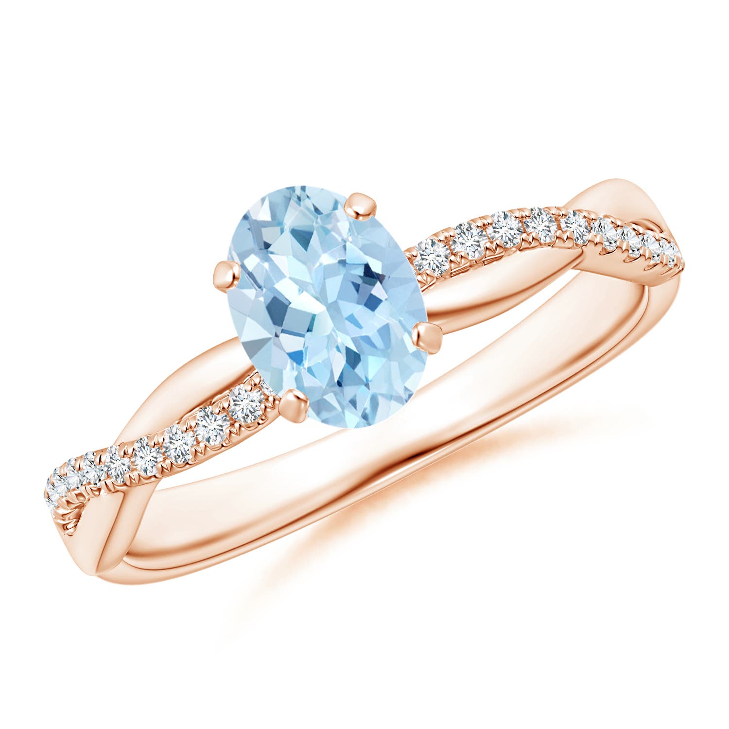 AAA - Aquamarine / 0.71 CT / 14 KT Rose Gold