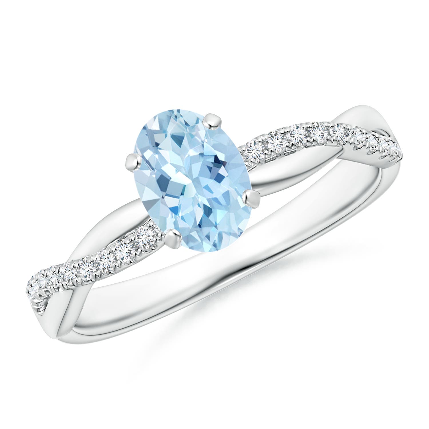 AAA - Aquamarine / 0.71 CT / 14 KT White Gold