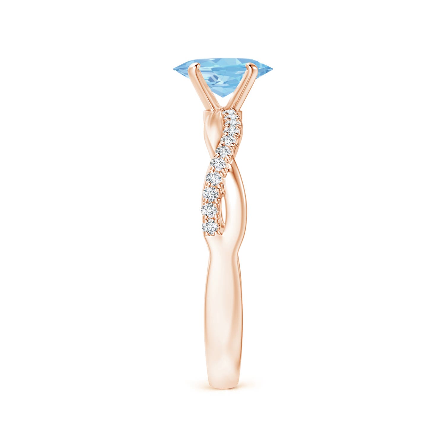 AAAA - Aquamarine / 0.71 CT / 14 KT Rose Gold