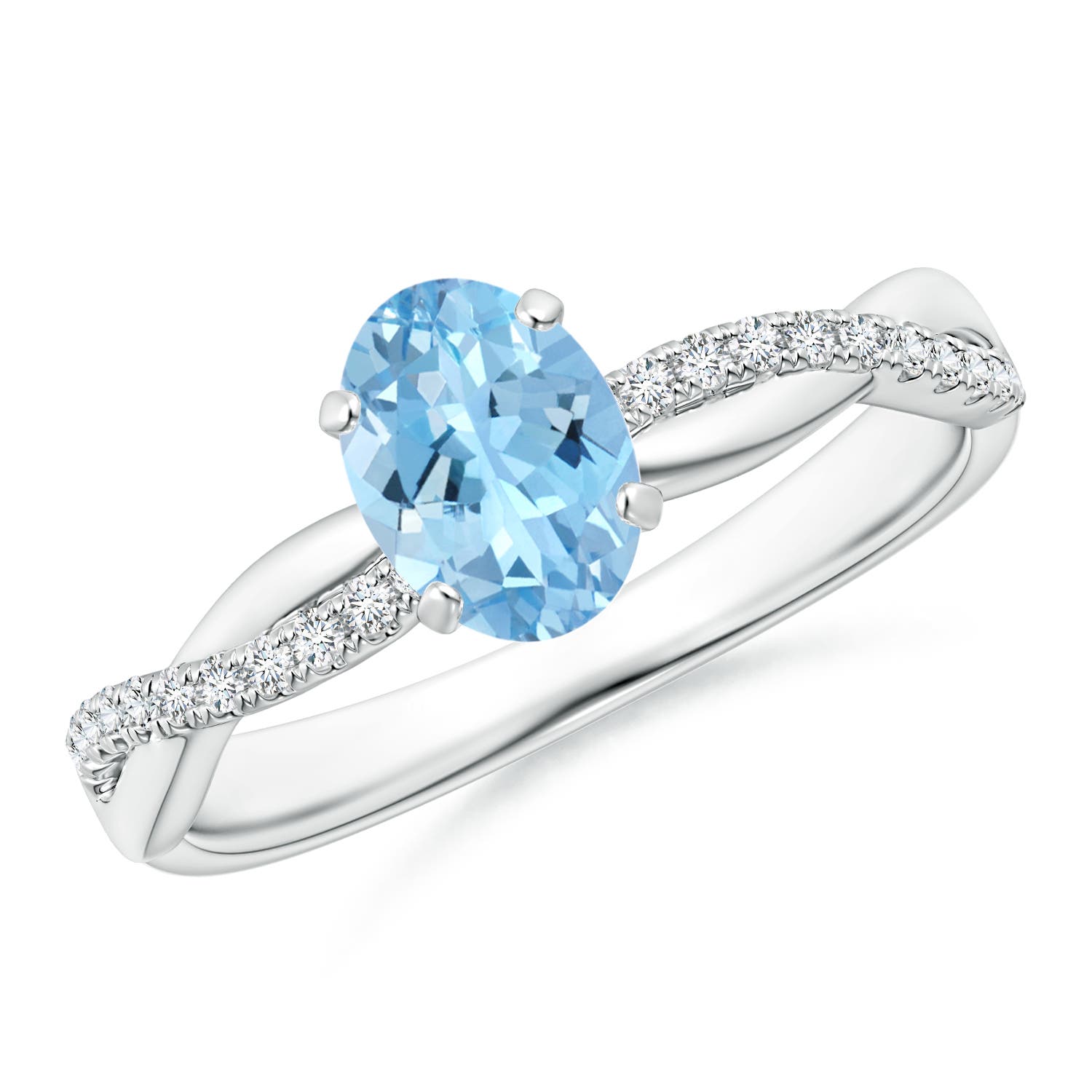 AAAA - Aquamarine / 0.71 CT / 14 KT White Gold