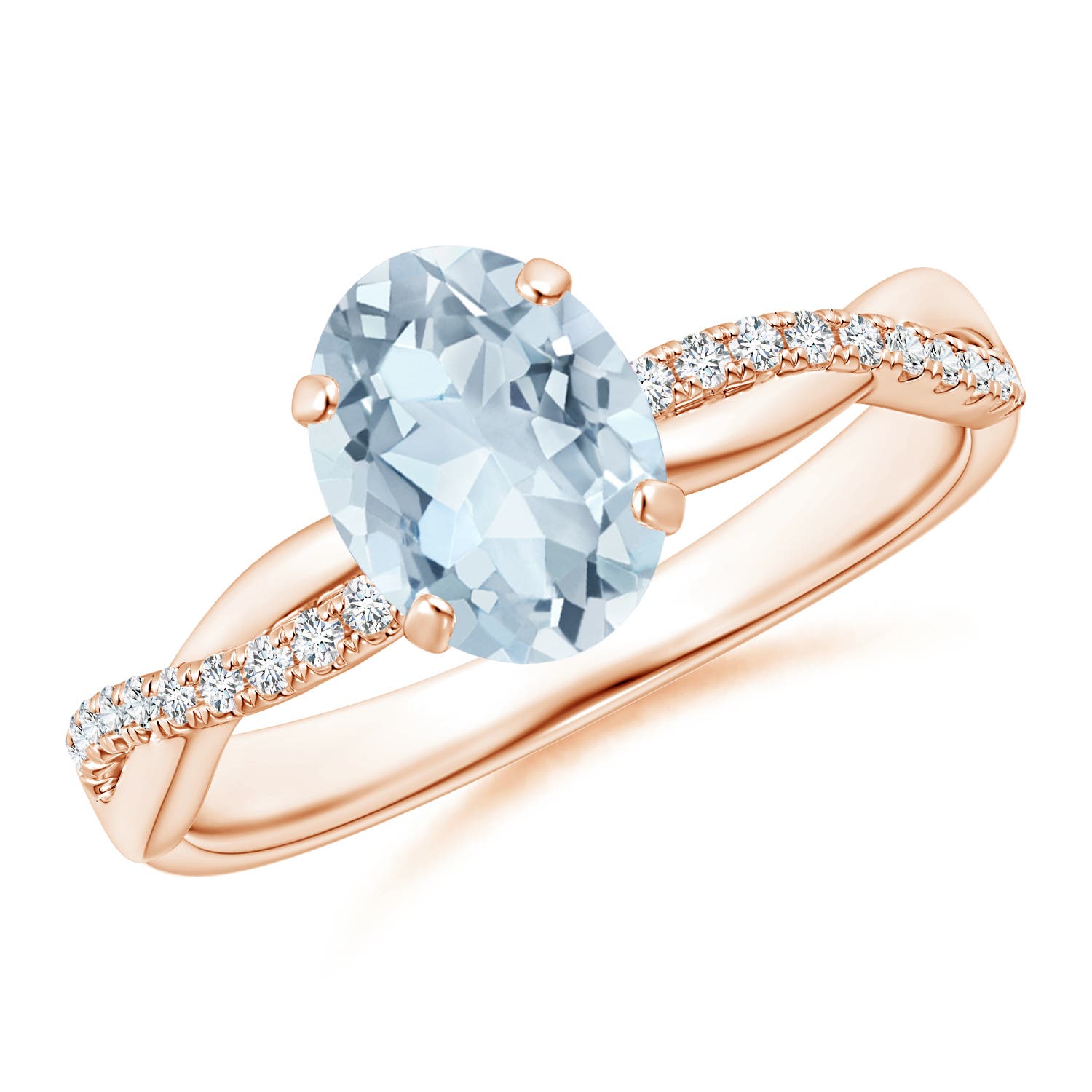 A - Aquamarine / 1.11 CT / 14 KT Rose Gold