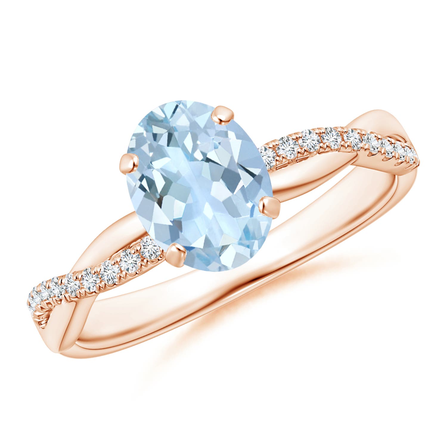 AA - Aquamarine / 1.11 CT / 14 KT Rose Gold