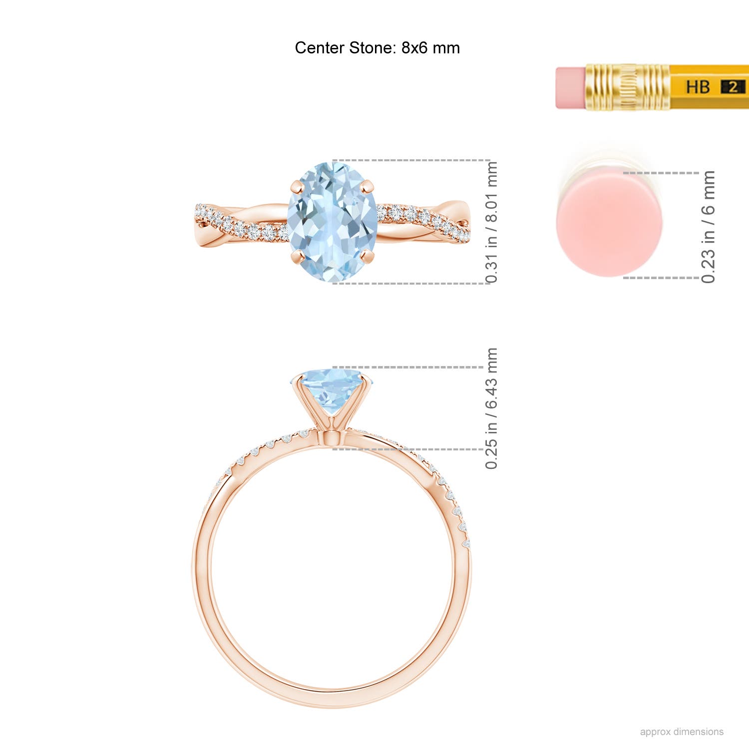 AA - Aquamarine / 1.11 CT / 14 KT Rose Gold