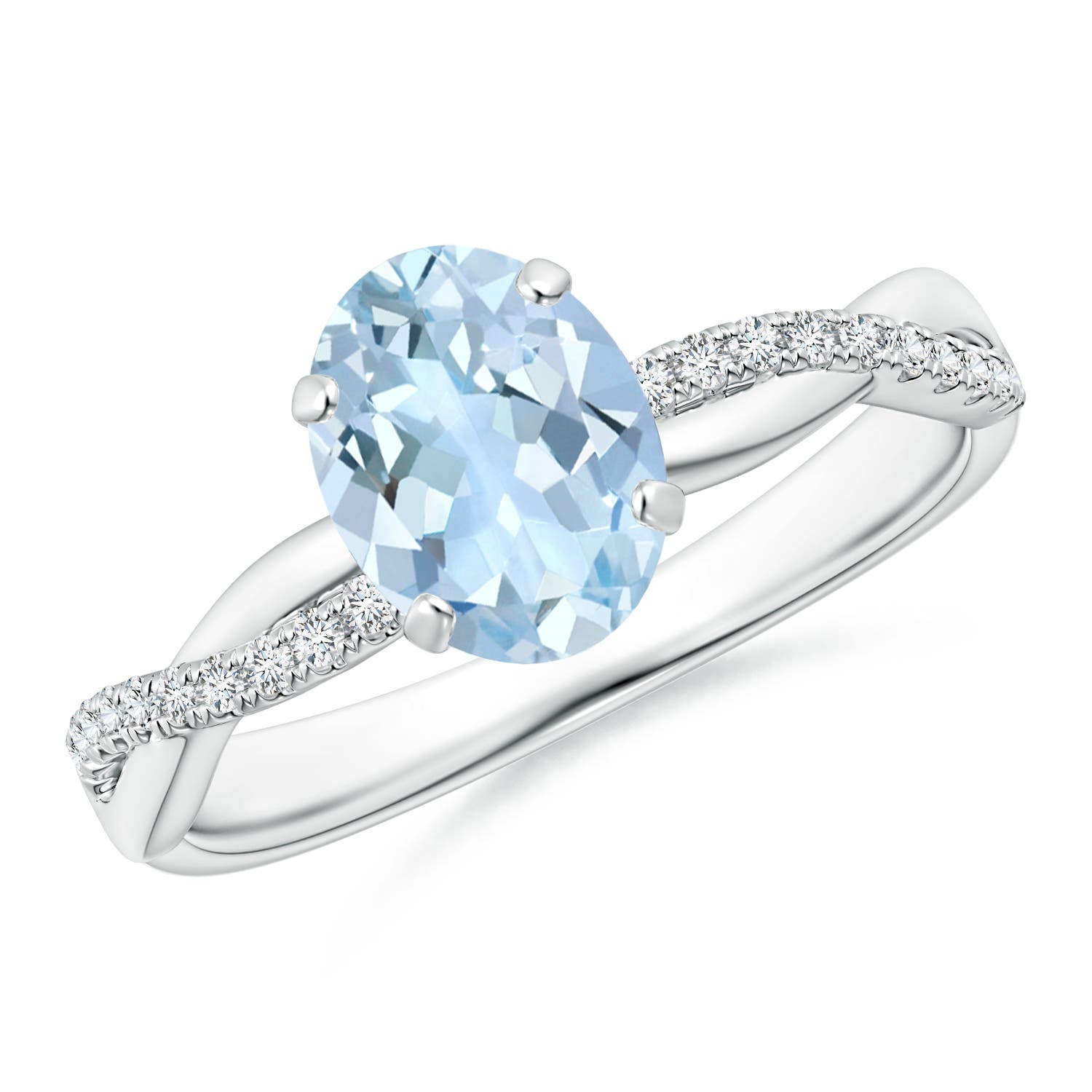 AA - Aquamarine / 1.11 CT / 14 KT White Gold