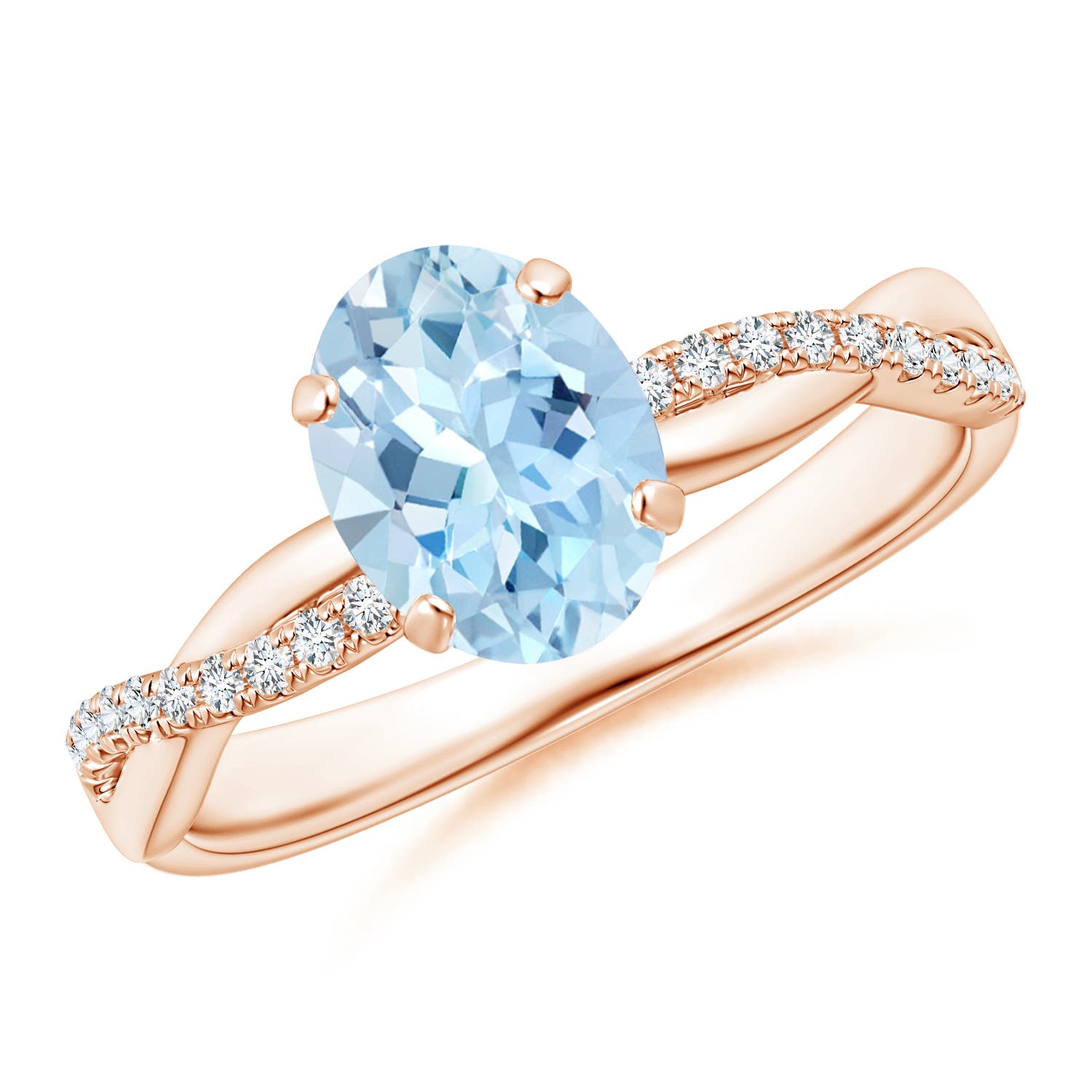 AAA - Aquamarine / 1.11 CT / 14 KT Rose Gold