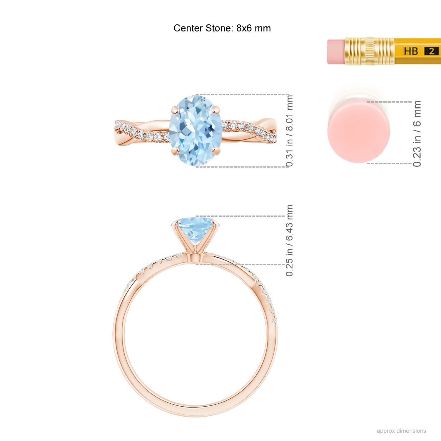 AAA - Aquamarine / 1.11 CT / 14 KT Rose Gold