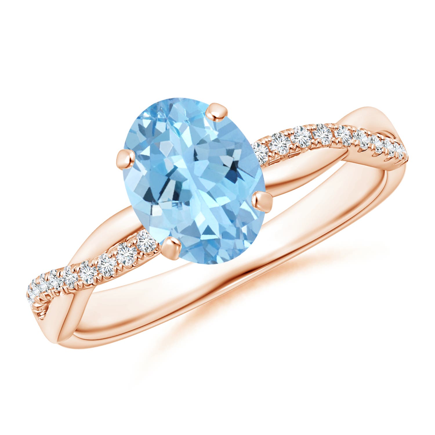 AAAA - Aquamarine / 1.11 CT / 14 KT Rose Gold