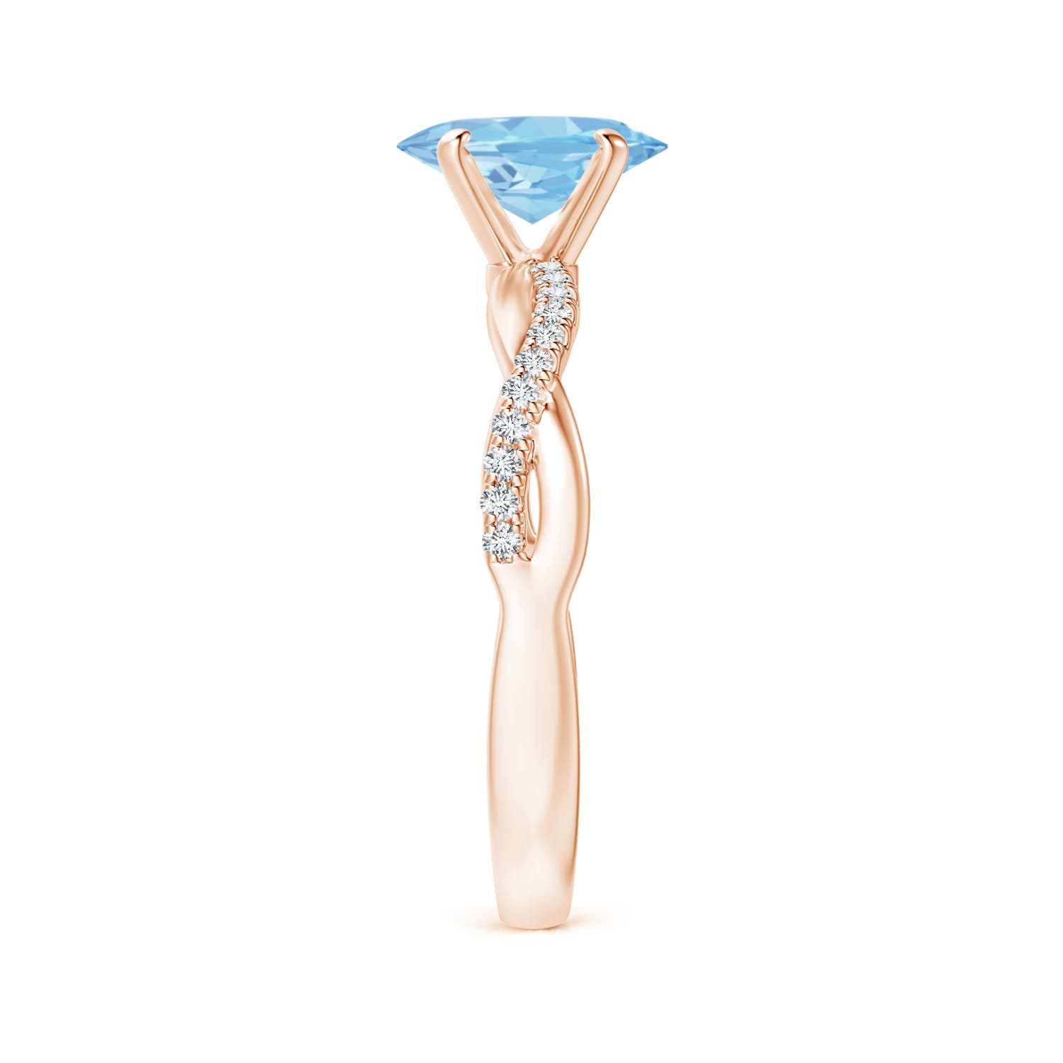 AAAA - Aquamarine / 1.11 CT / 14 KT Rose Gold