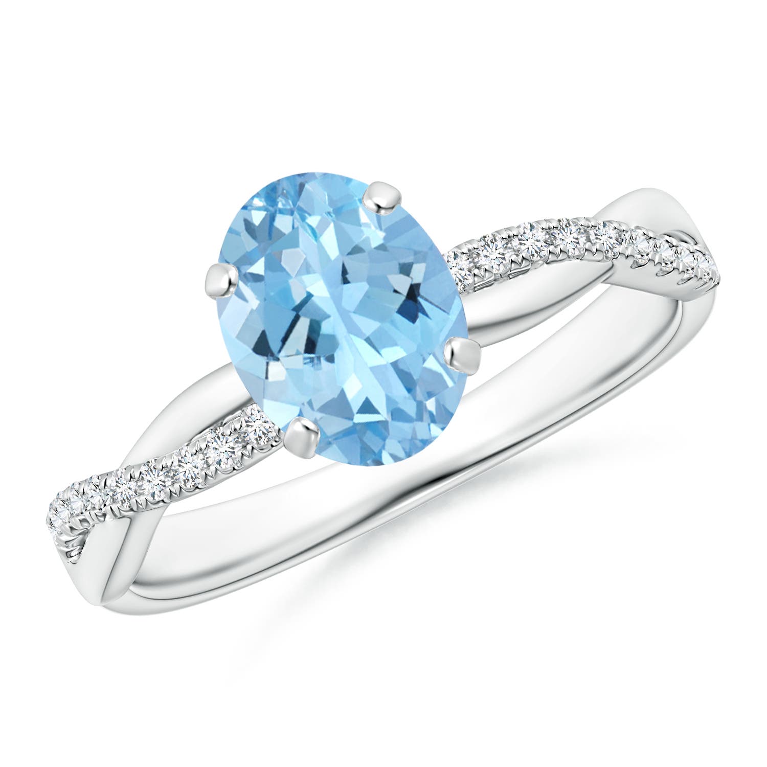 AAAA - Aquamarine / 1.11 CT / 14 KT White Gold