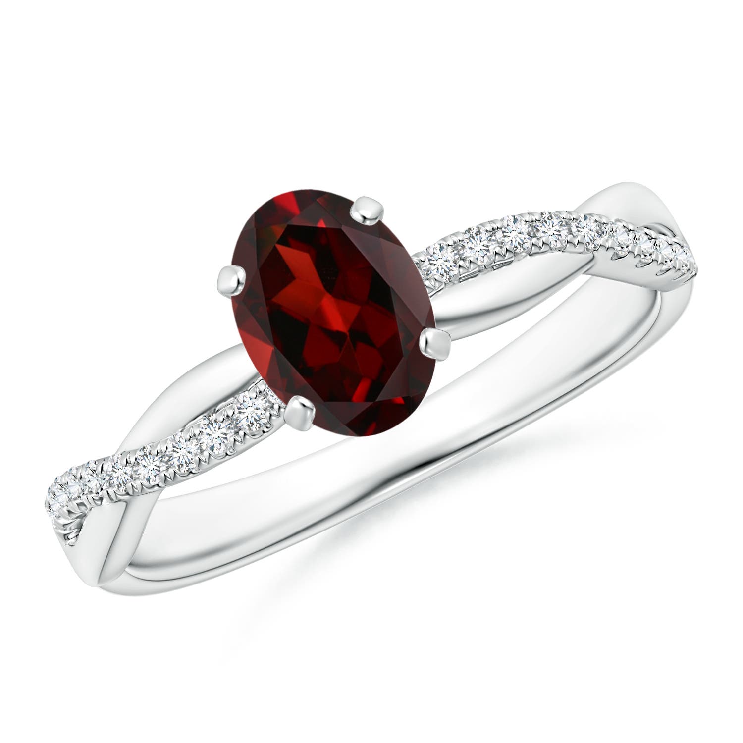 AAA - Garnet / 1.01 CT / 14 KT White Gold