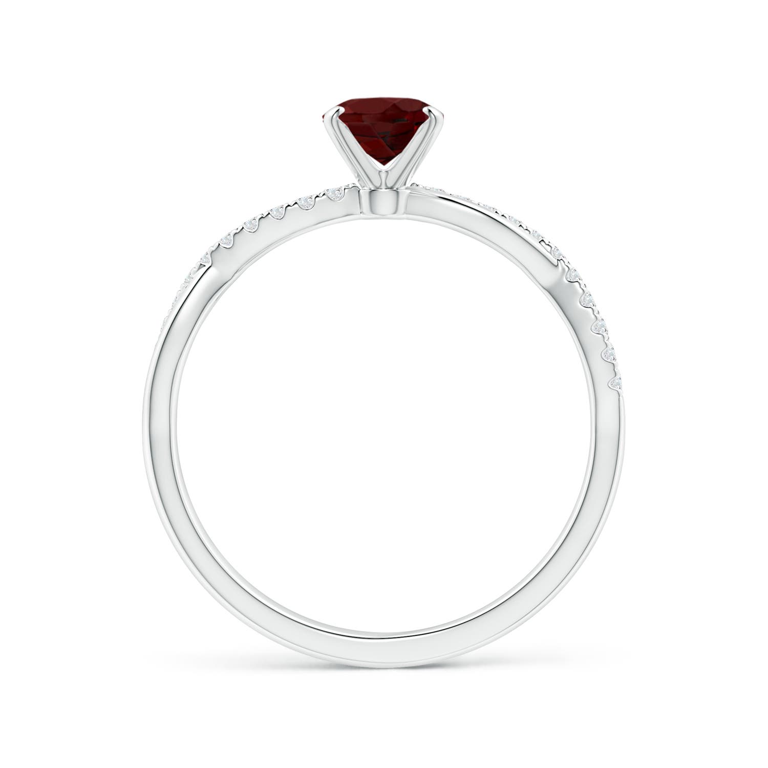 AAA - Garnet / 1.01 CT / 14 KT White Gold