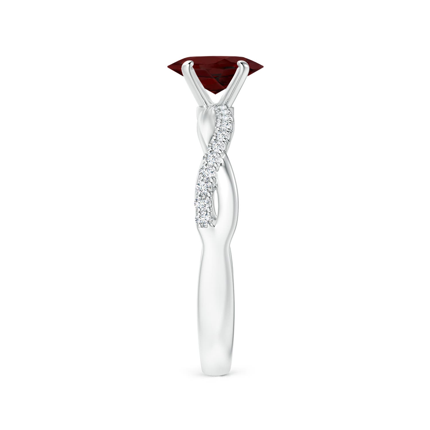 AAA - Garnet / 1.01 CT / 14 KT White Gold