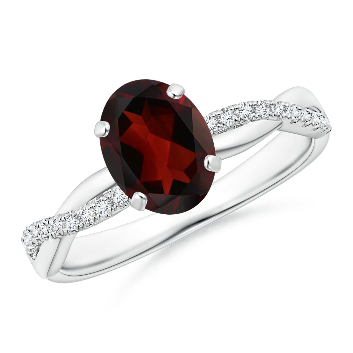 AA - Garnet / 1.56 CT / 14 KT White Gold