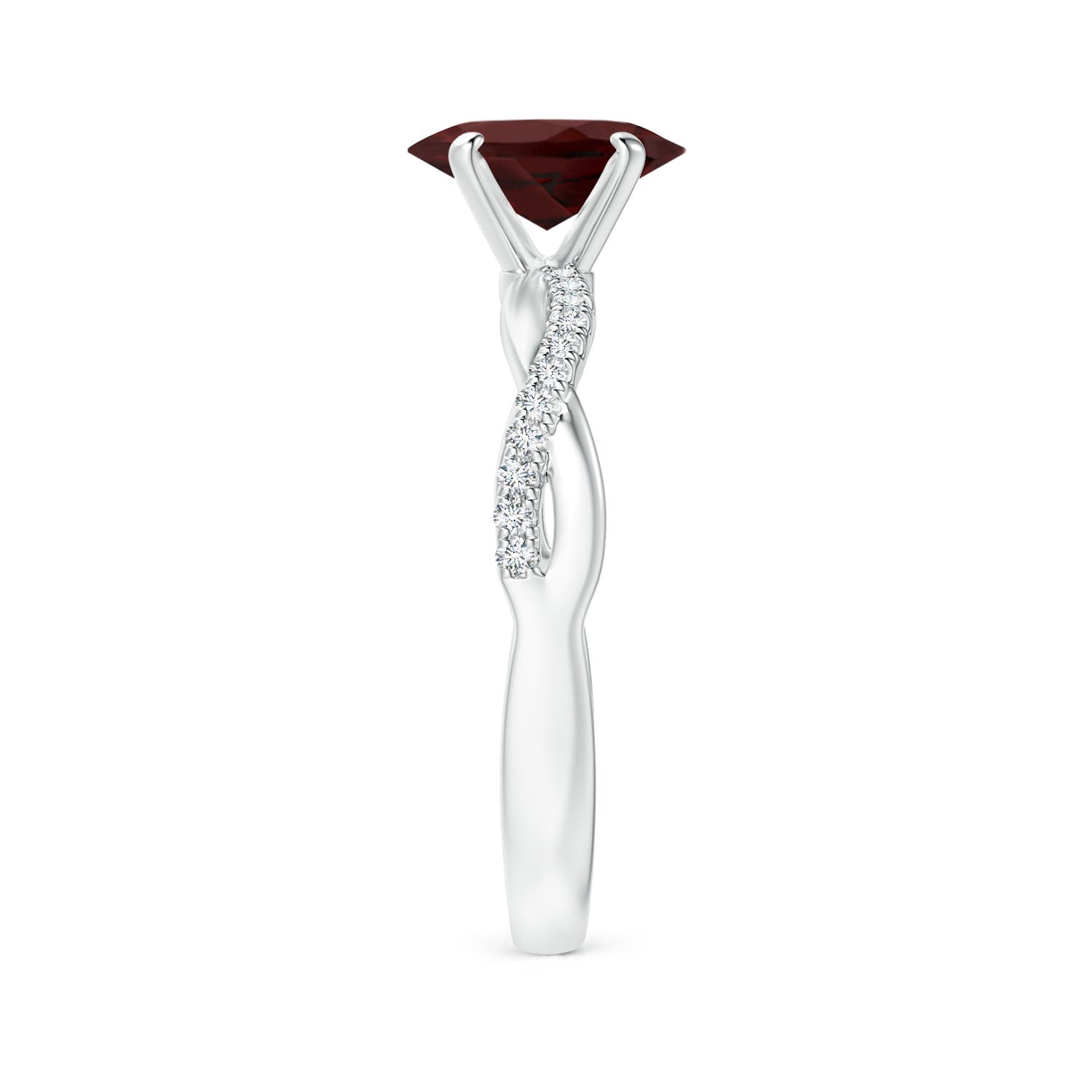 AA - Garnet / 1.56 CT / 14 KT White Gold