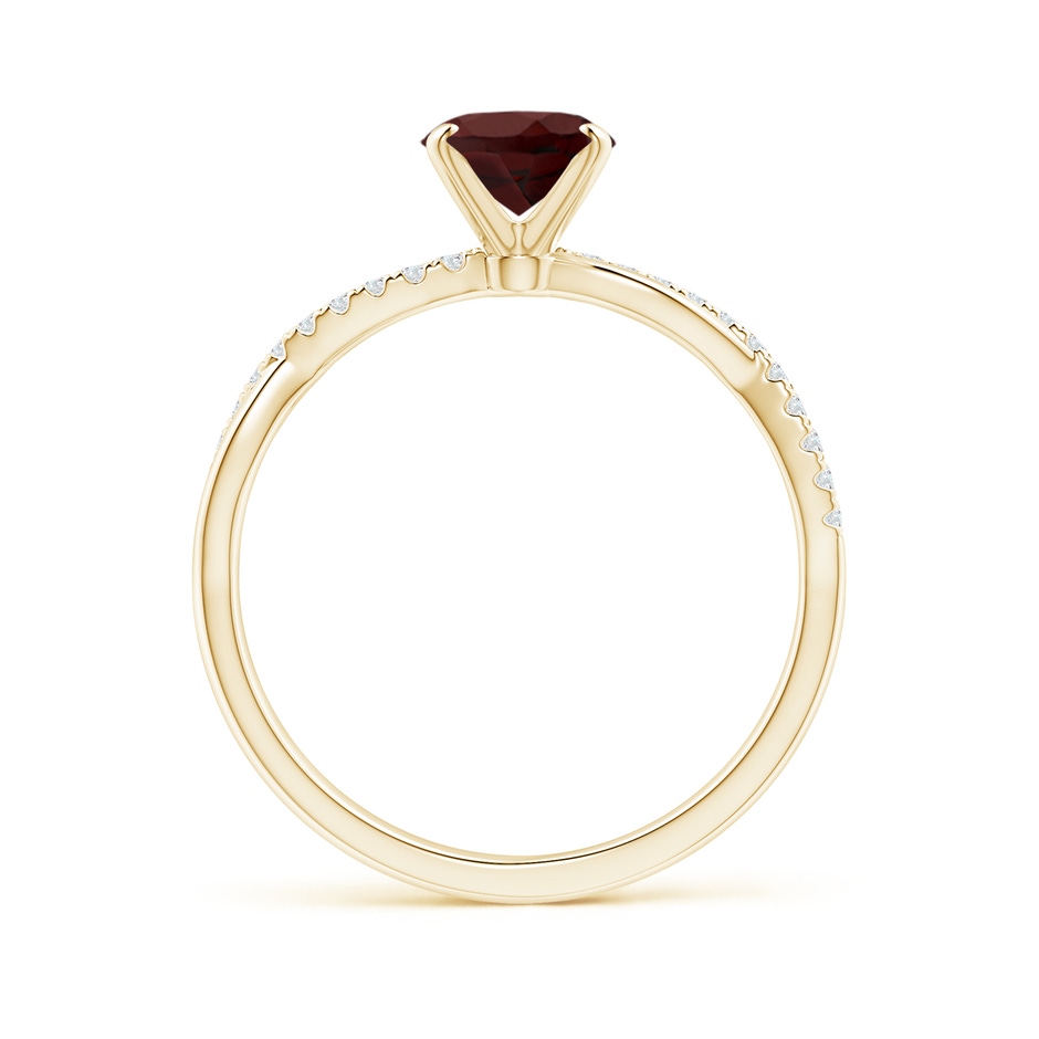 8x6mm AA Oval Garnet Twist Shank Ring with Diamonds in Yellow Gold side 199