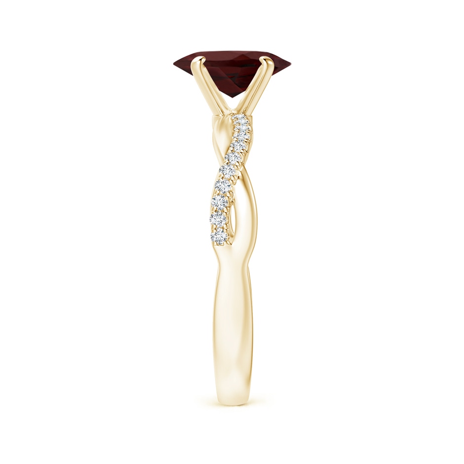 8x6mm AA Oval Garnet Twist Shank Ring with Diamonds in Yellow Gold side 299