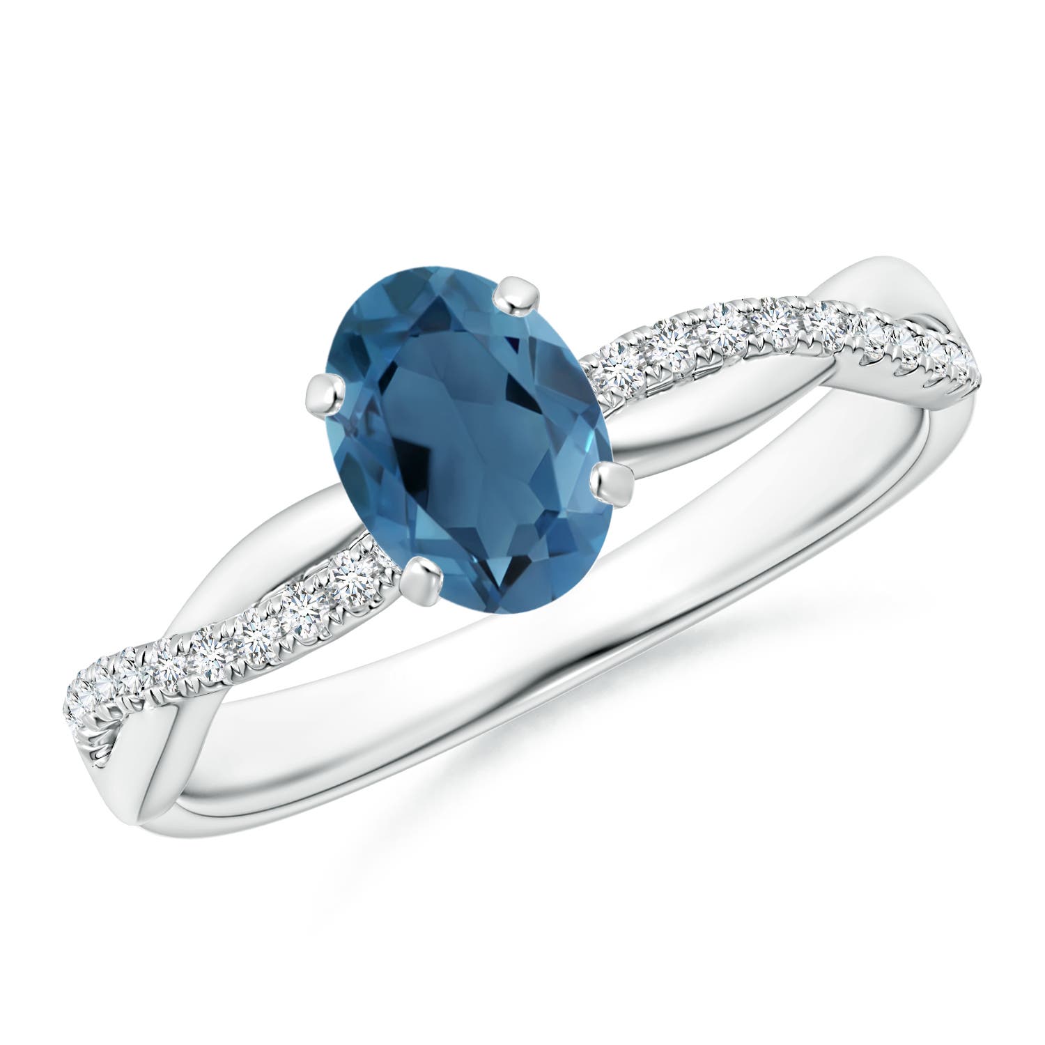 A - London Blue Topaz / 1.06 CT / 14 KT White Gold