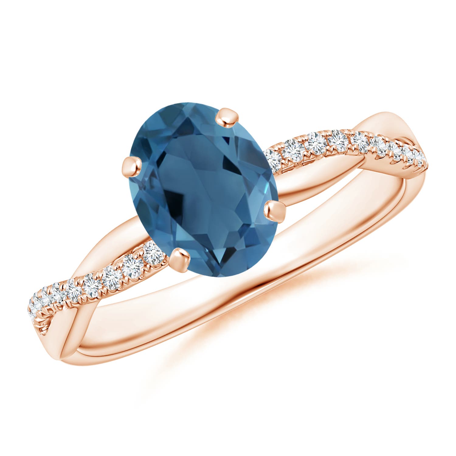 A - London Blue Topaz / 1.61 CT / 14 KT Rose Gold