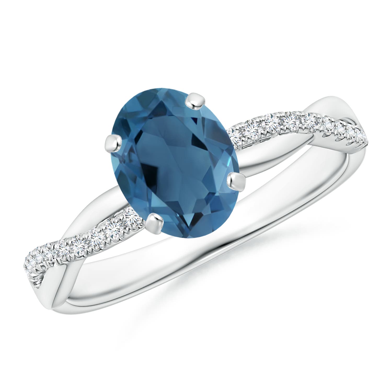 A - London Blue Topaz / 1.61 CT / 14 KT White Gold