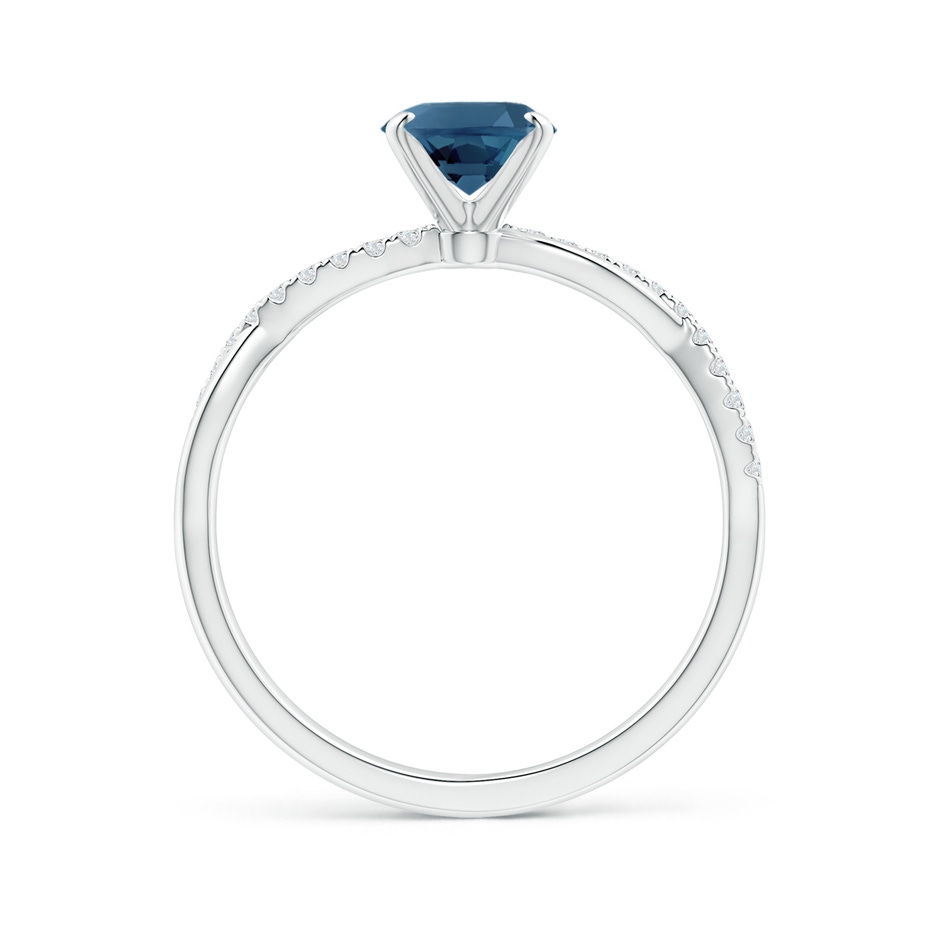 8x6mm AA Oval London Blue Topaz Twist Shank Ring with Diamonds in 9K White Gold side 199