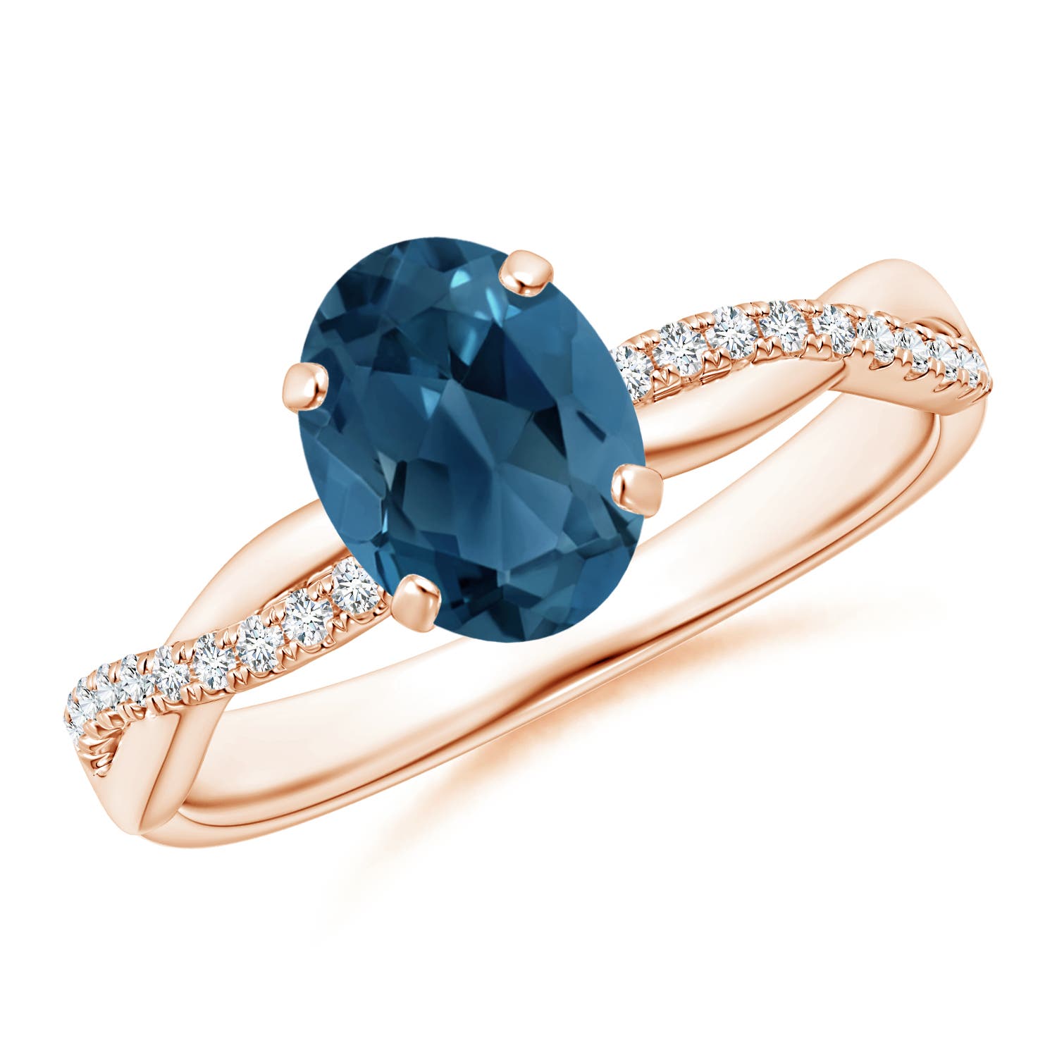 AA - London Blue Topaz / 1.61 CT / 14 KT Rose Gold