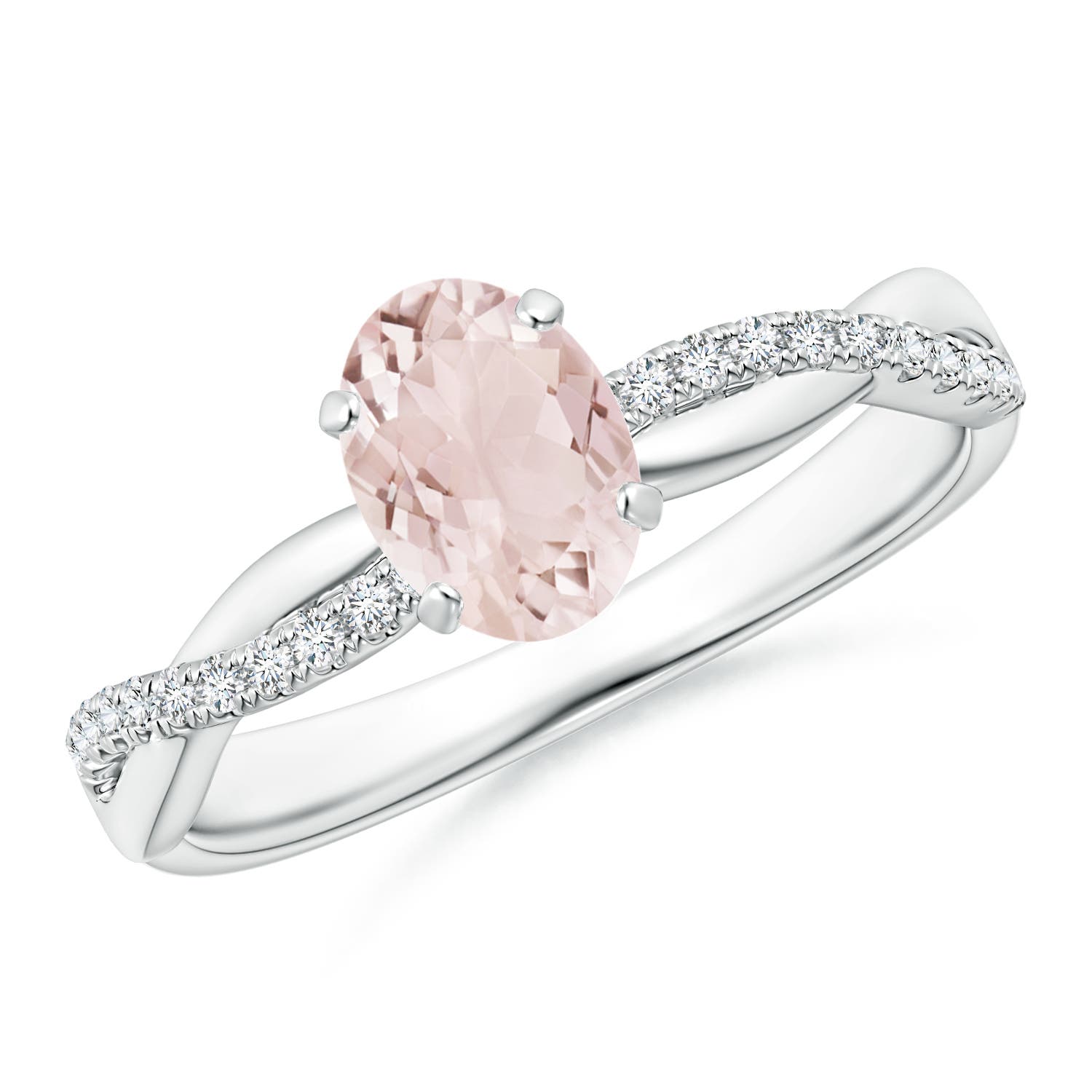 A - Morganite / 0.81 CT / 14 KT White Gold