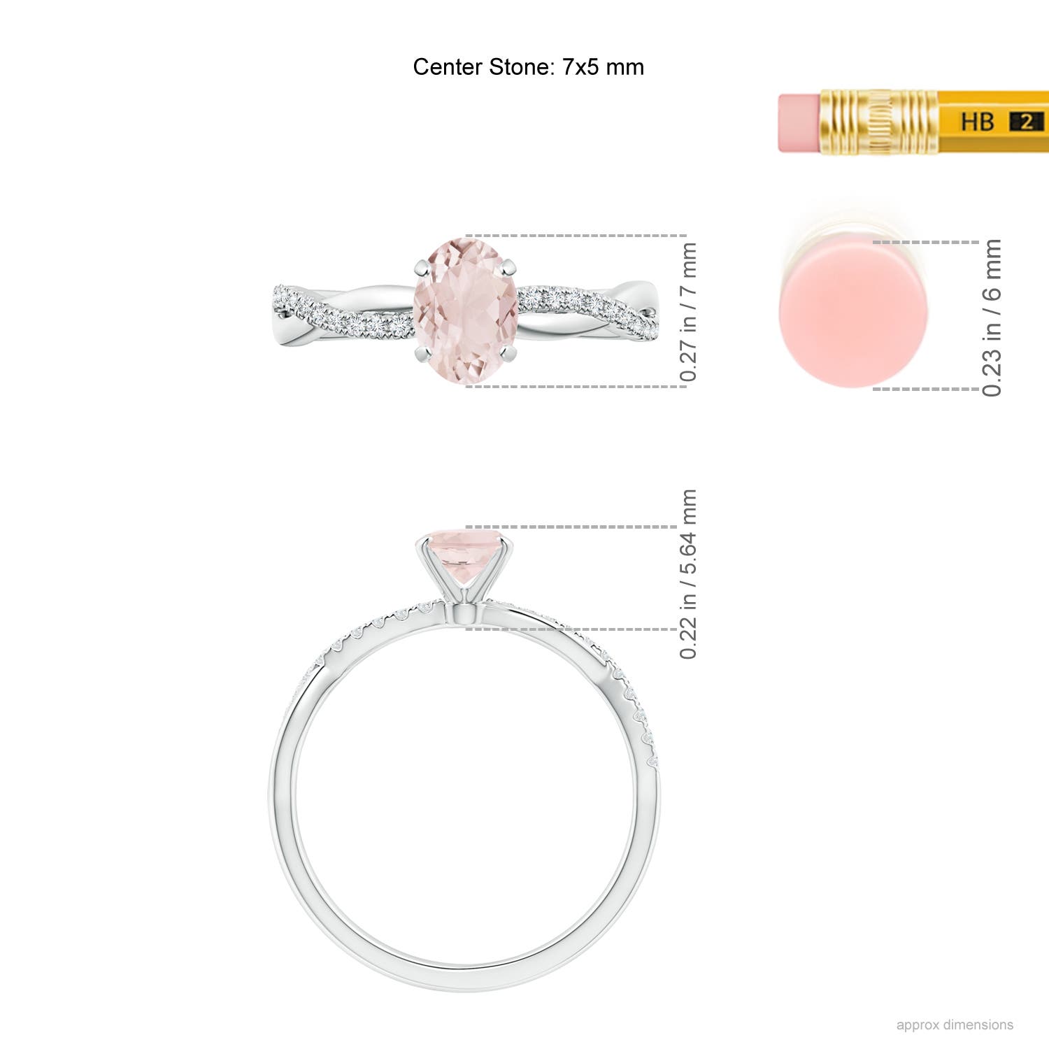 A - Morganite / 0.81 CT / 14 KT White Gold