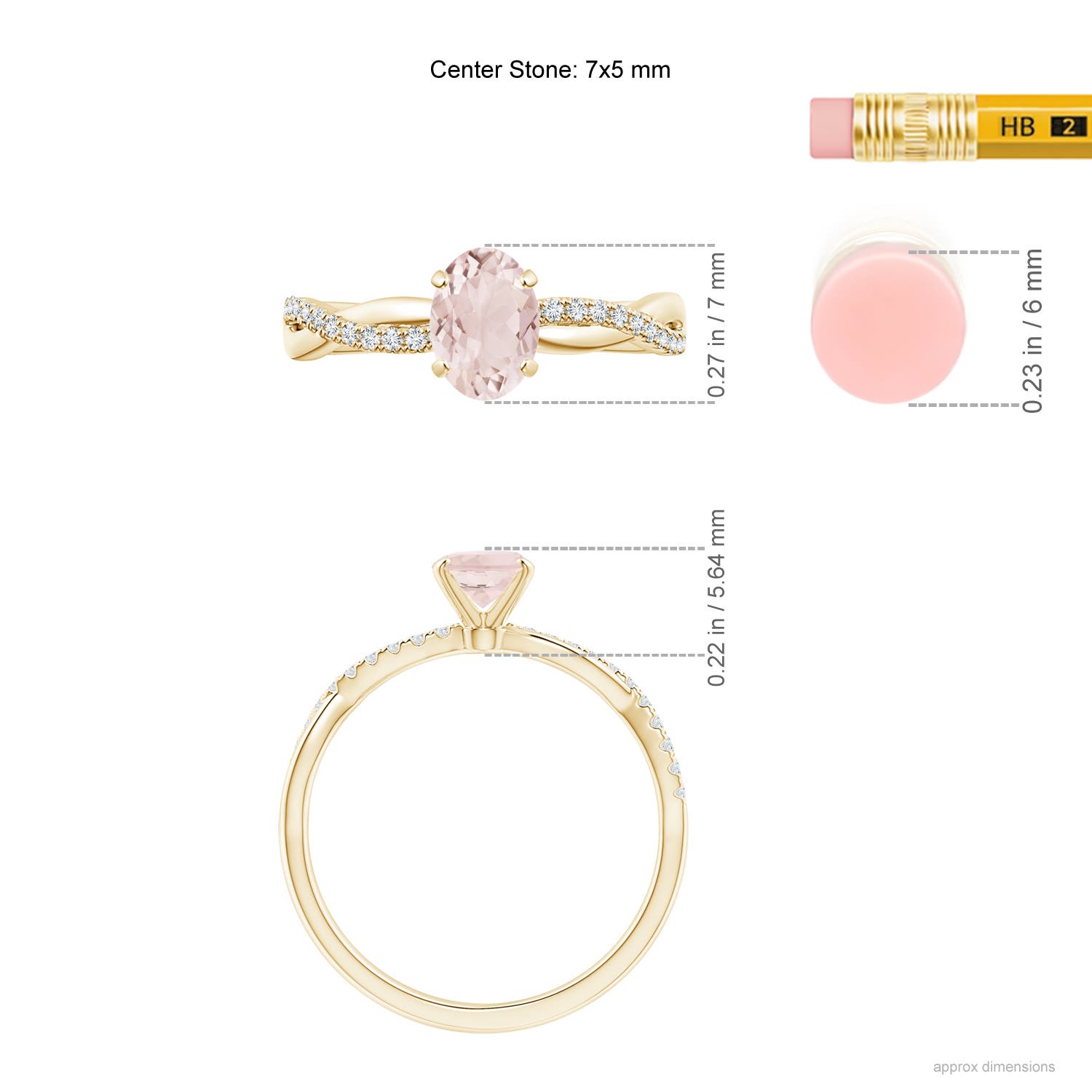 A - Morganite / 0.81 CT / 14 KT Yellow Gold