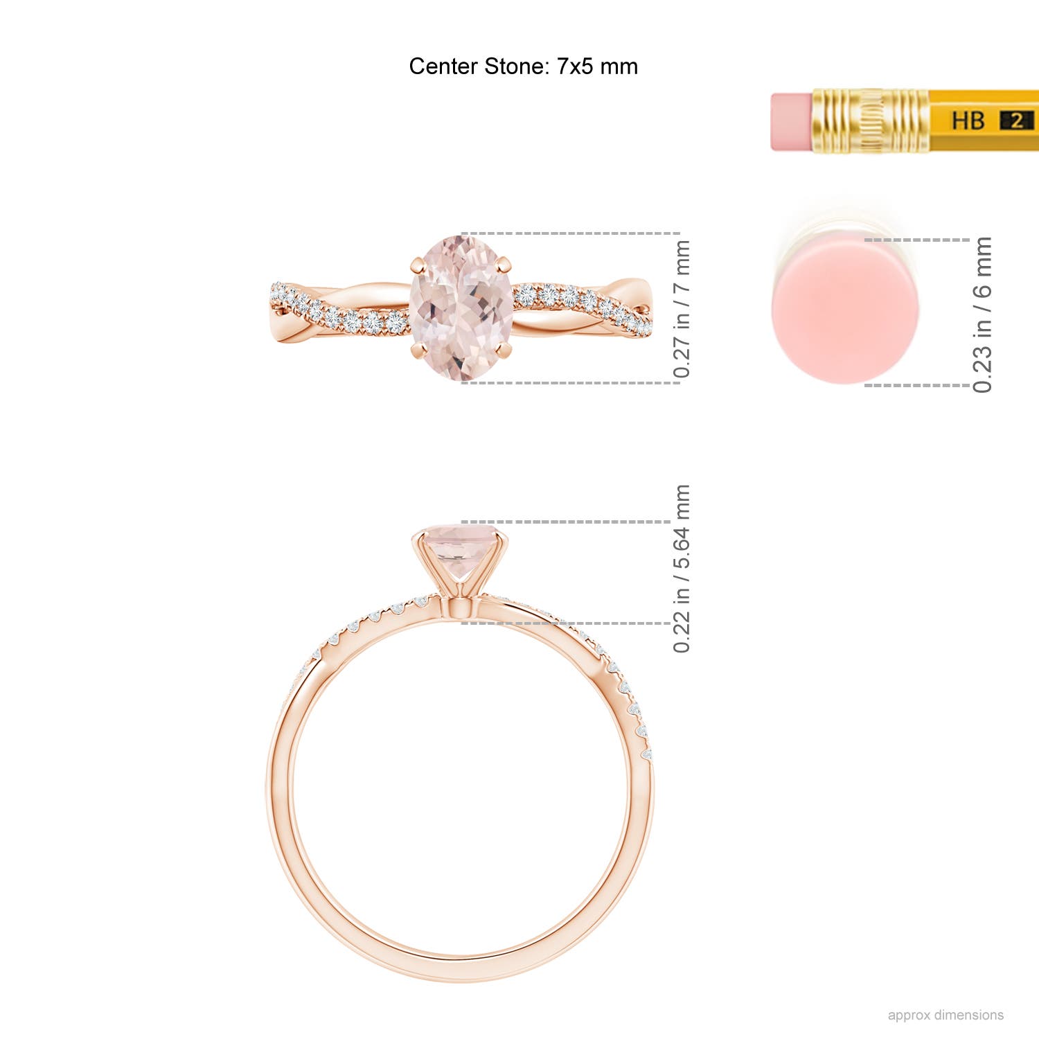 AA - Morganite / 0.81 CT / 14 KT Rose Gold