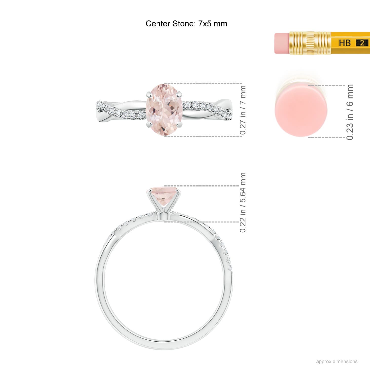 AA - Morganite / 0.81 CT / 14 KT White Gold