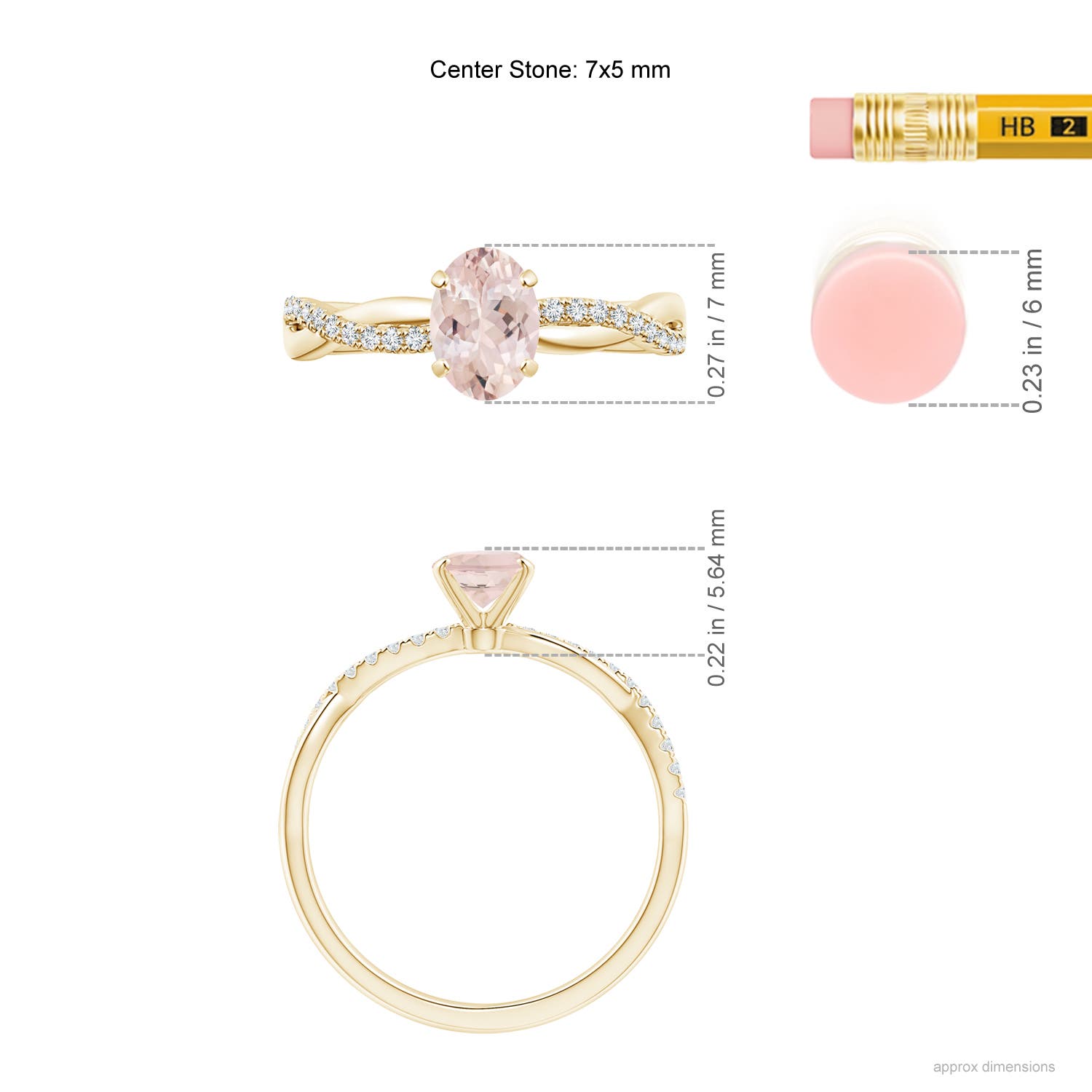 AA - Morganite / 0.81 CT / 14 KT Yellow Gold