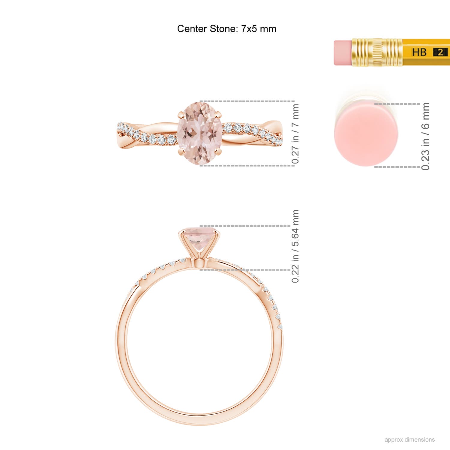 AAA - Morganite / 0.81 CT / 14 KT Rose Gold