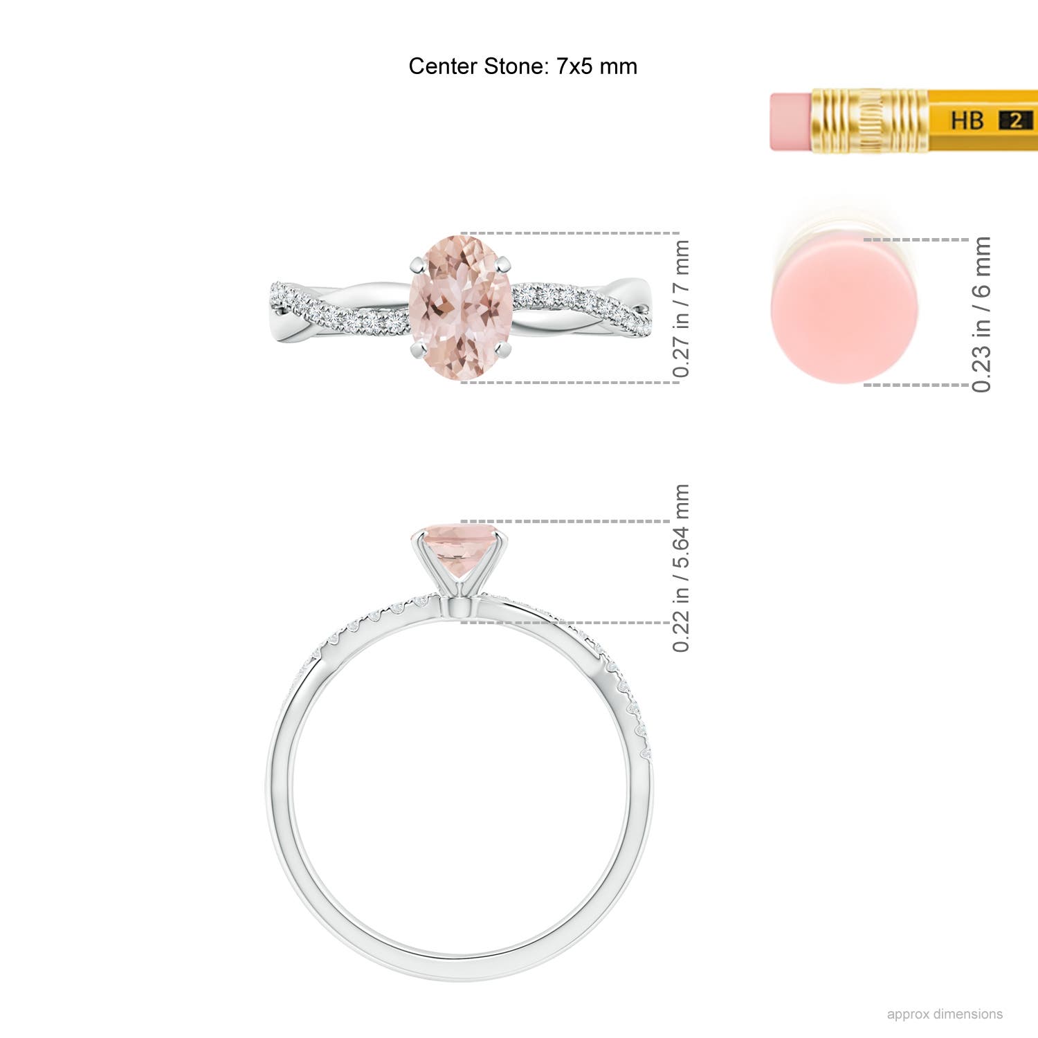 AAA - Morganite / 0.81 CT / 14 KT White Gold