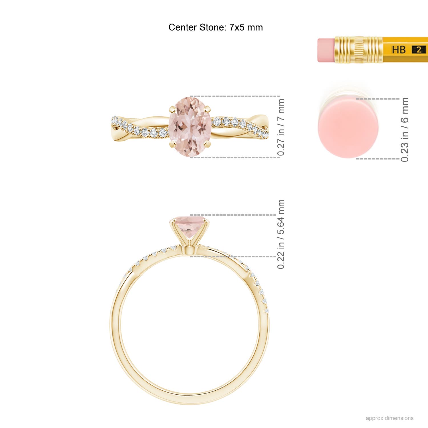 AAA - Morganite / 0.81 CT / 14 KT Yellow Gold