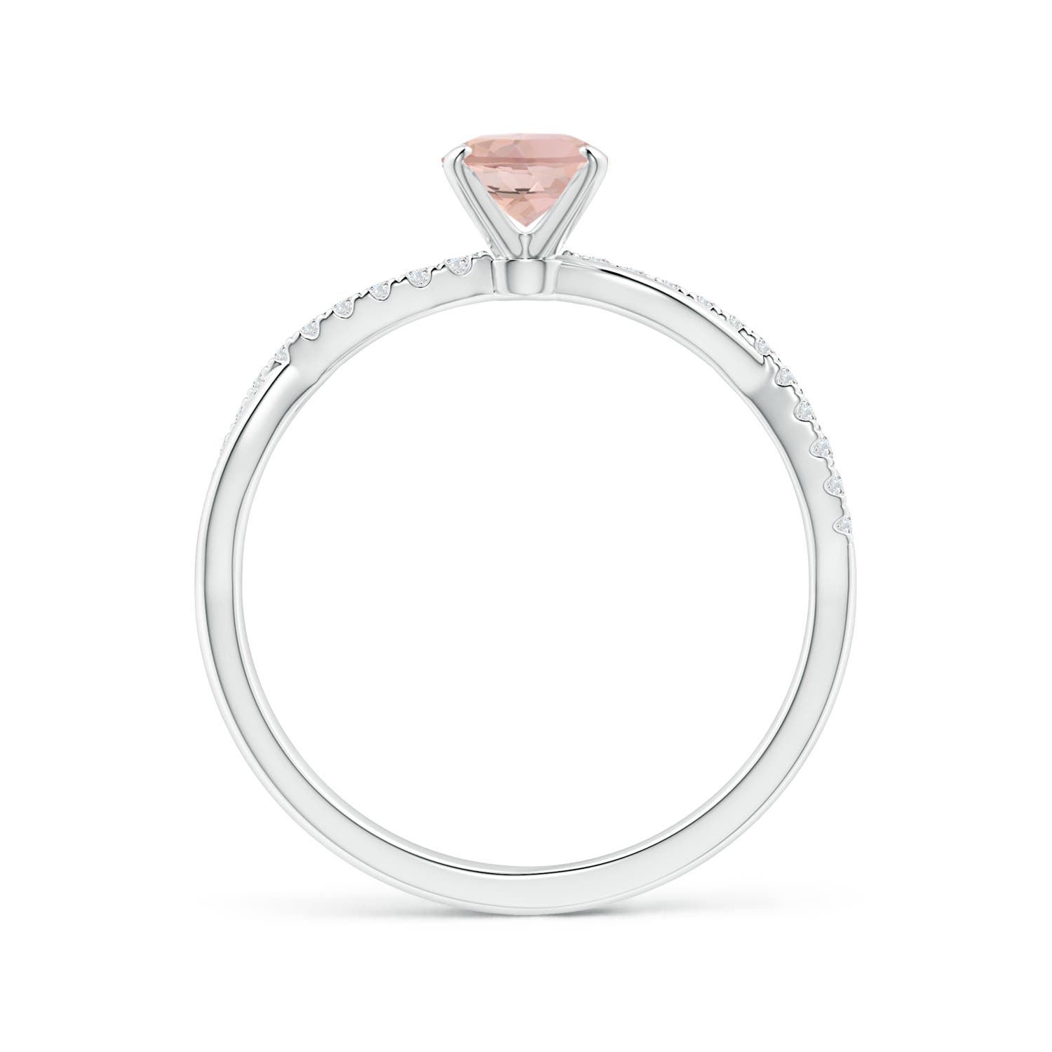 AAAA - Morganite / 0.81 CT / 14 KT White Gold