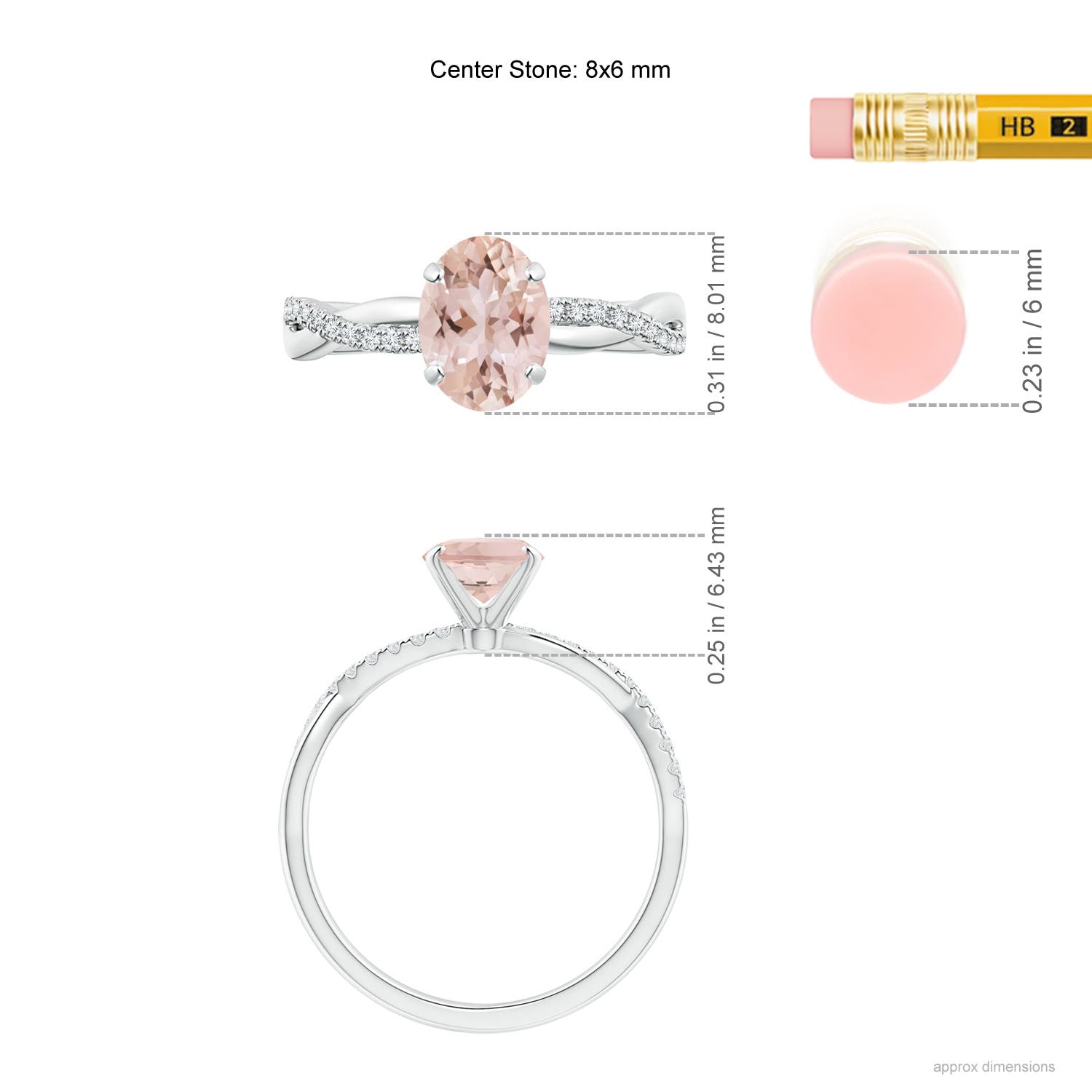 AAA - Morganite / 1.21 CT / 14 KT White Gold