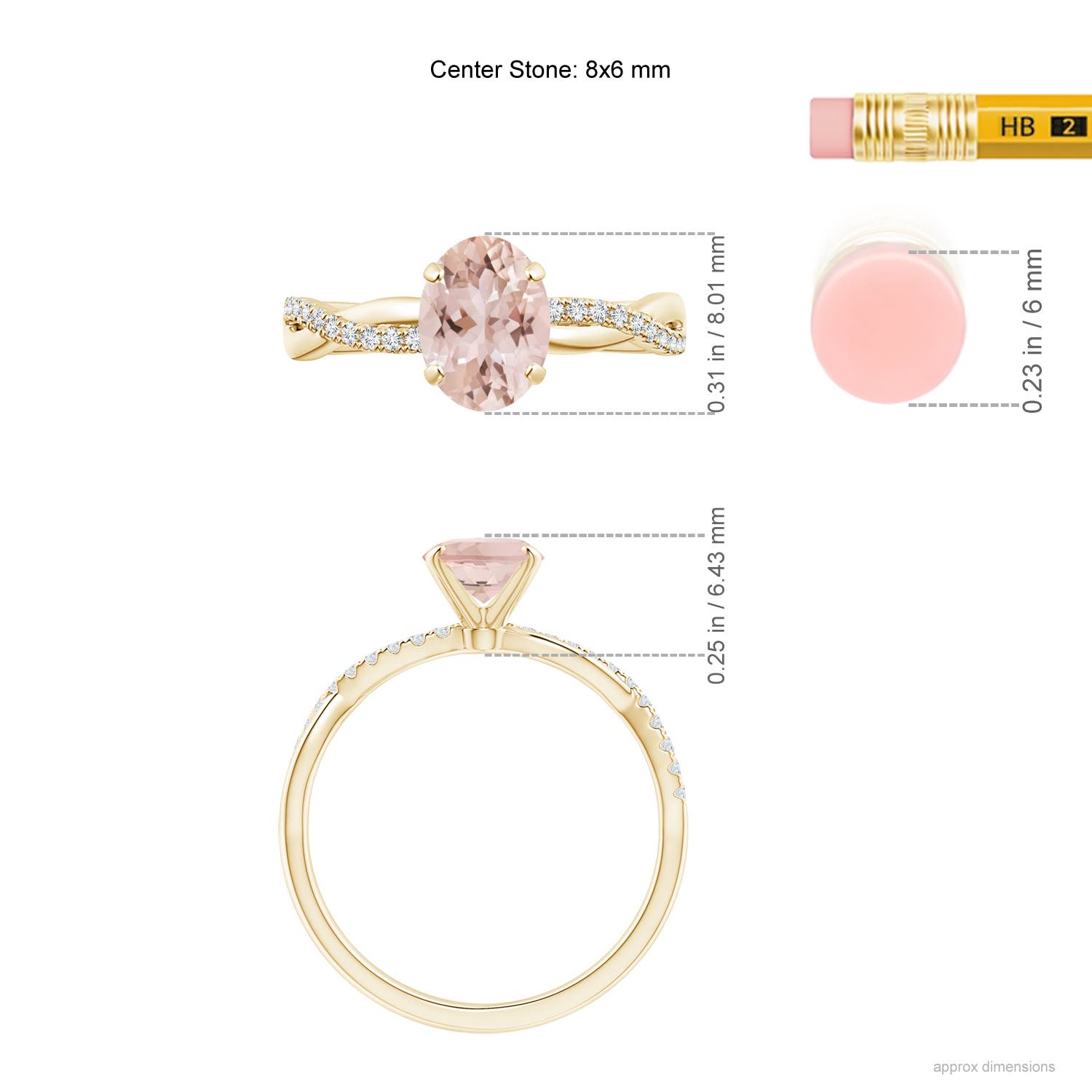 AAA - Morganite / 1.21 CT / 14 KT Yellow Gold