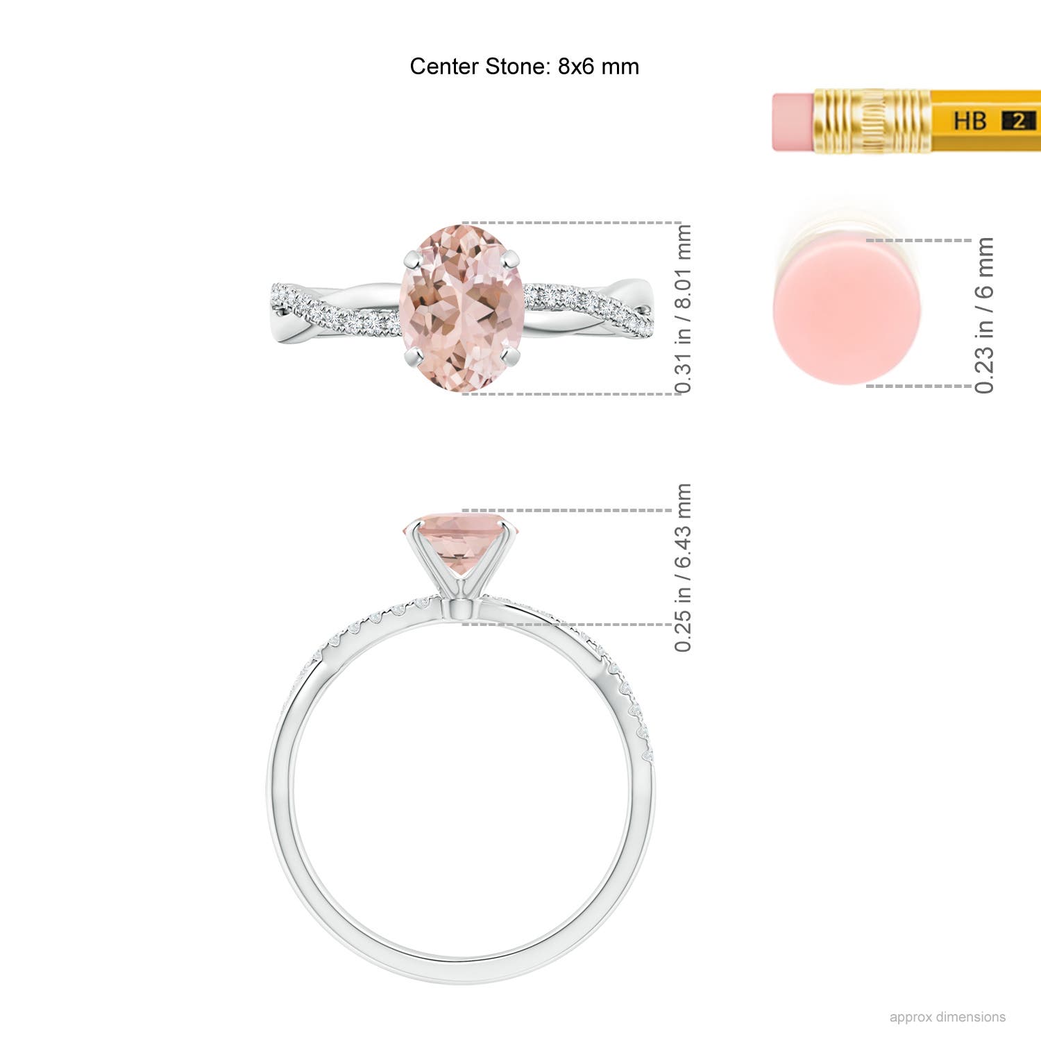 AAAA - Morganite / 1.21 CT / 14 KT White Gold