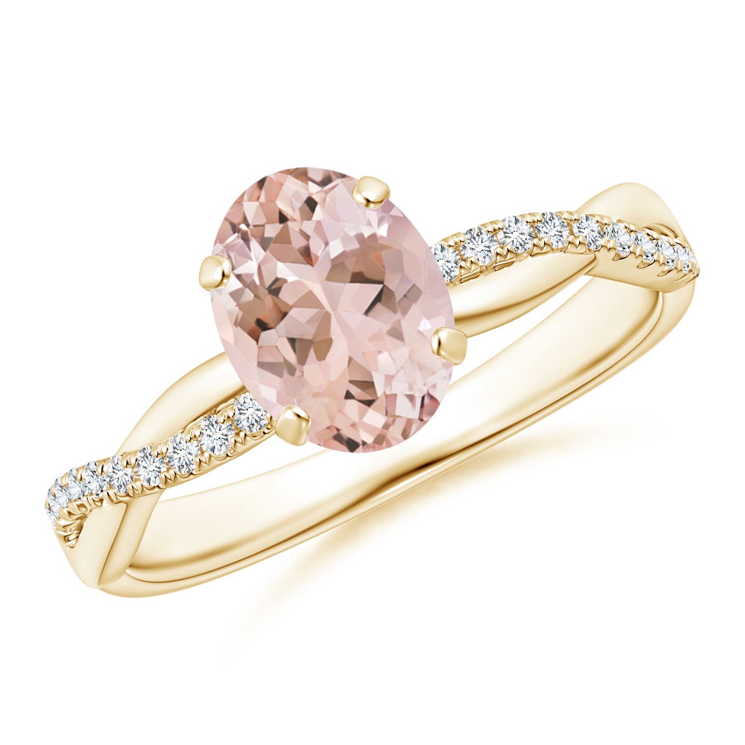 AAAA - Morganite / 1.21 CT / 14 KT Yellow Gold