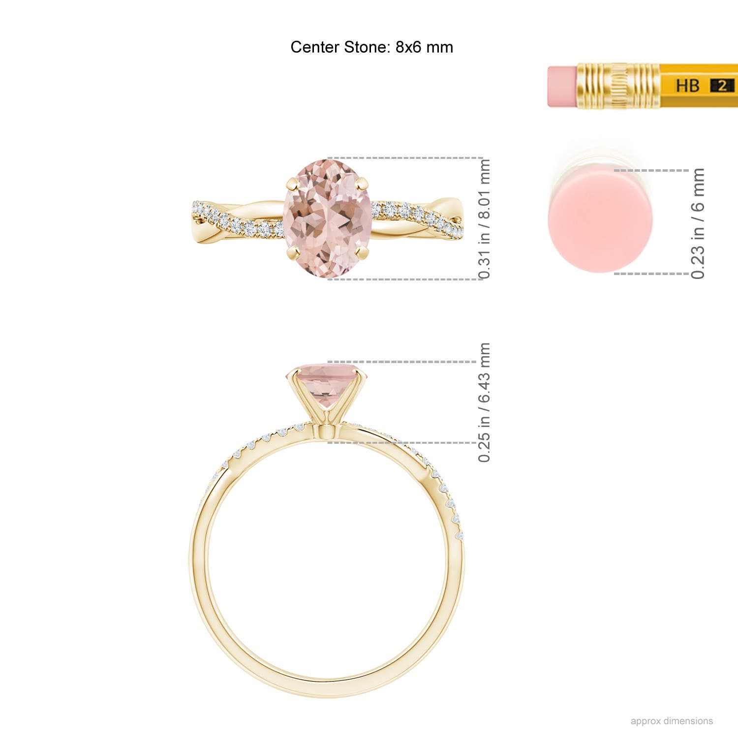 AAAA - Morganite / 1.21 CT / 14 KT Yellow Gold