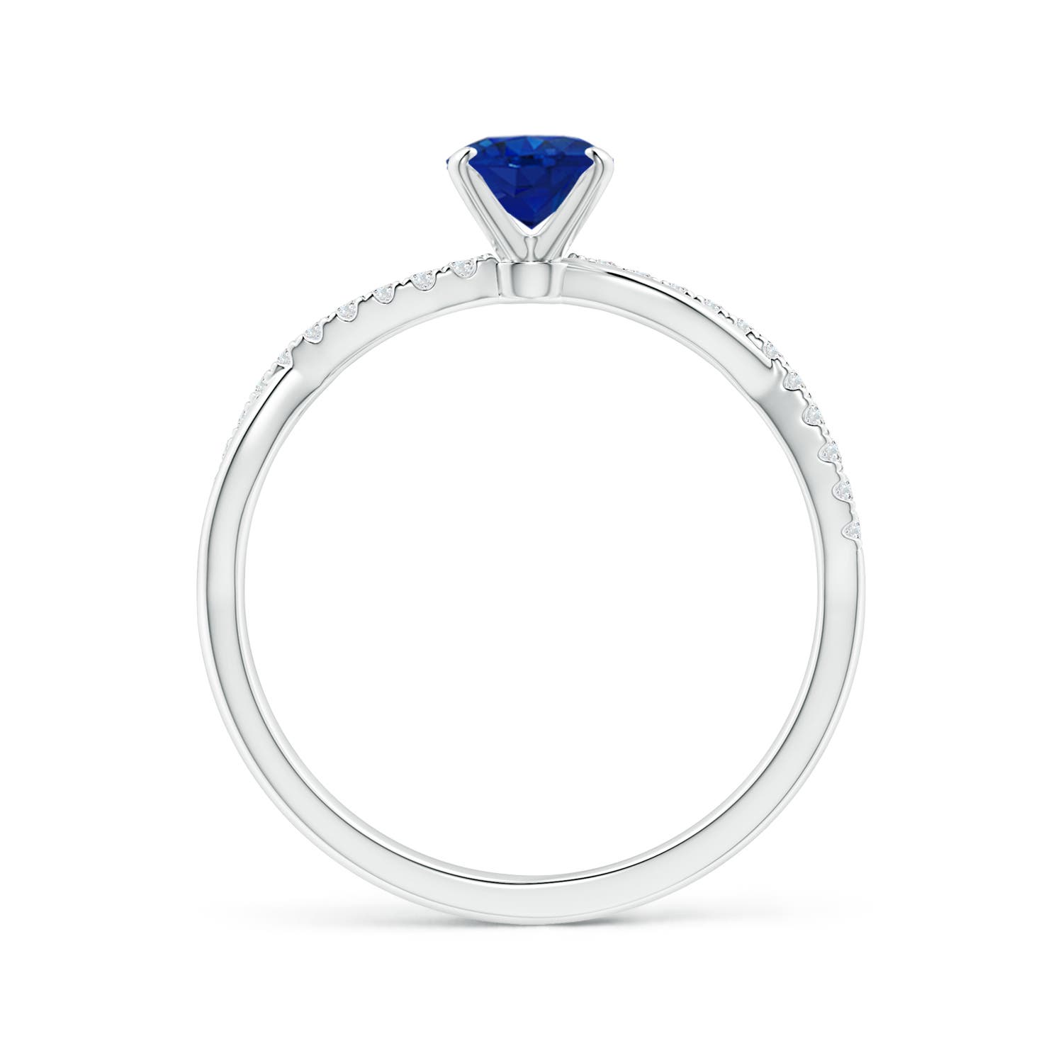 AAA - Blue Sapphire / 0.96 CT / 14 KT White Gold