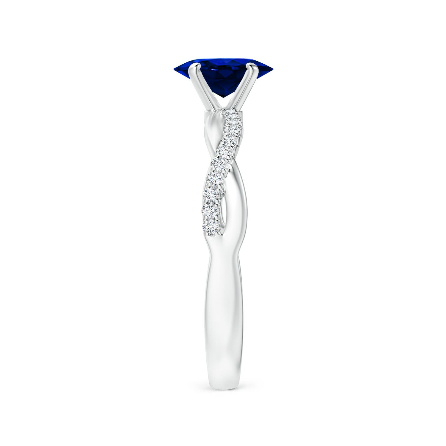 AAAA - Blue Sapphire / 0.96 CT / 14 KT White Gold