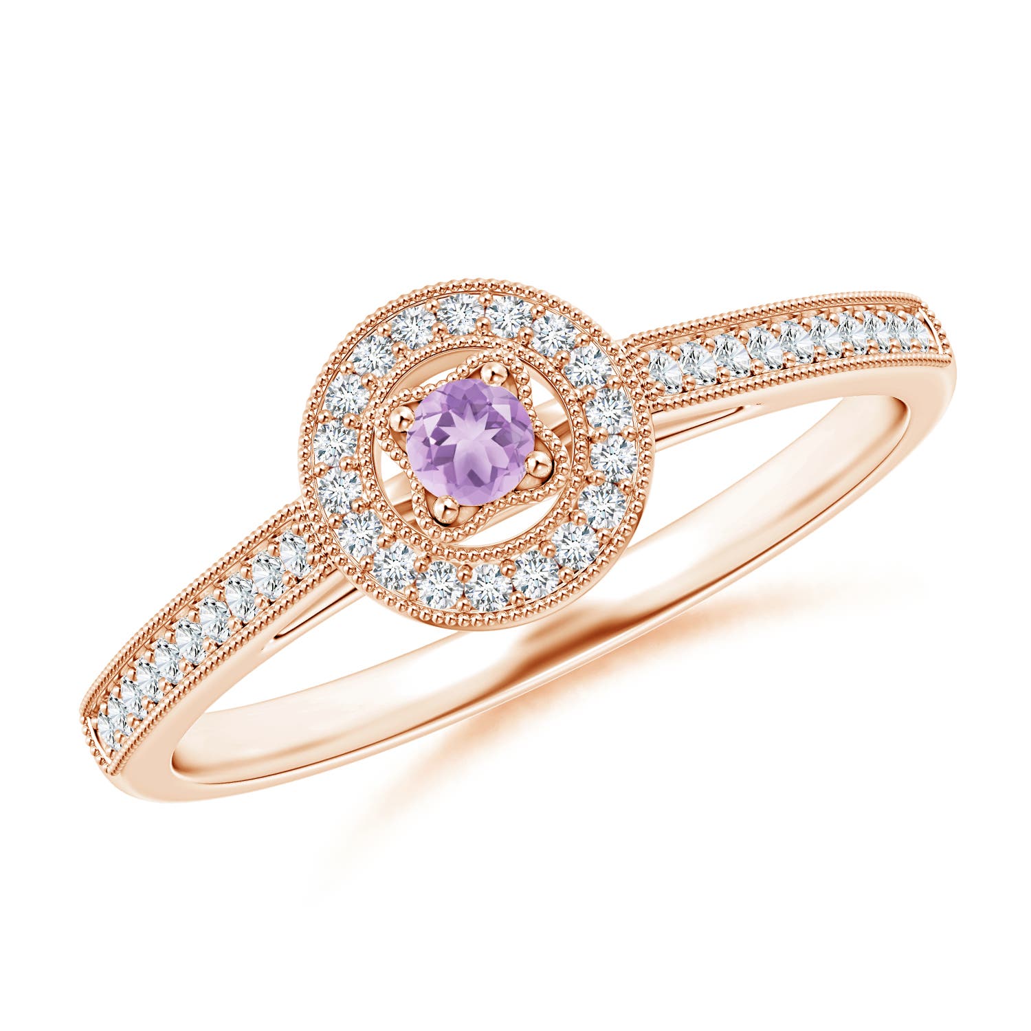 A - Amethyst / 0.19 CT / 14 KT Rose Gold