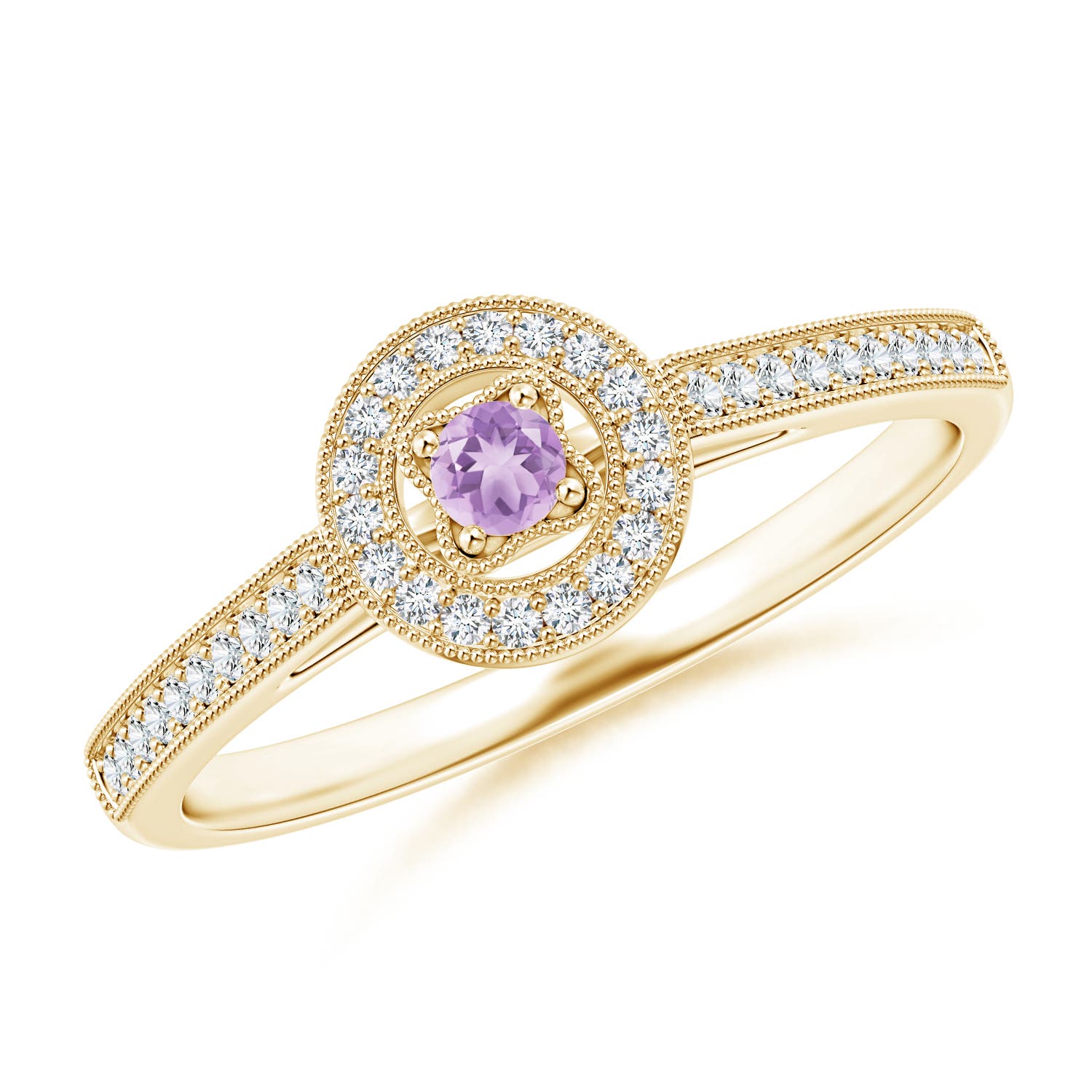 A - Amethyst / 0.19 CT / 14 KT Yellow Gold