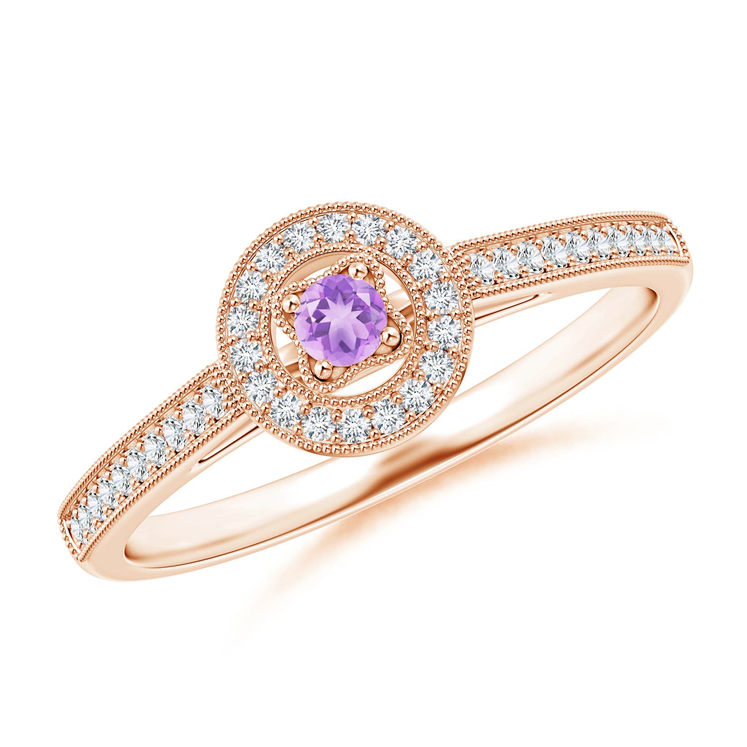 AA - Amethyst / 0.19 CT / 14 KT Rose Gold