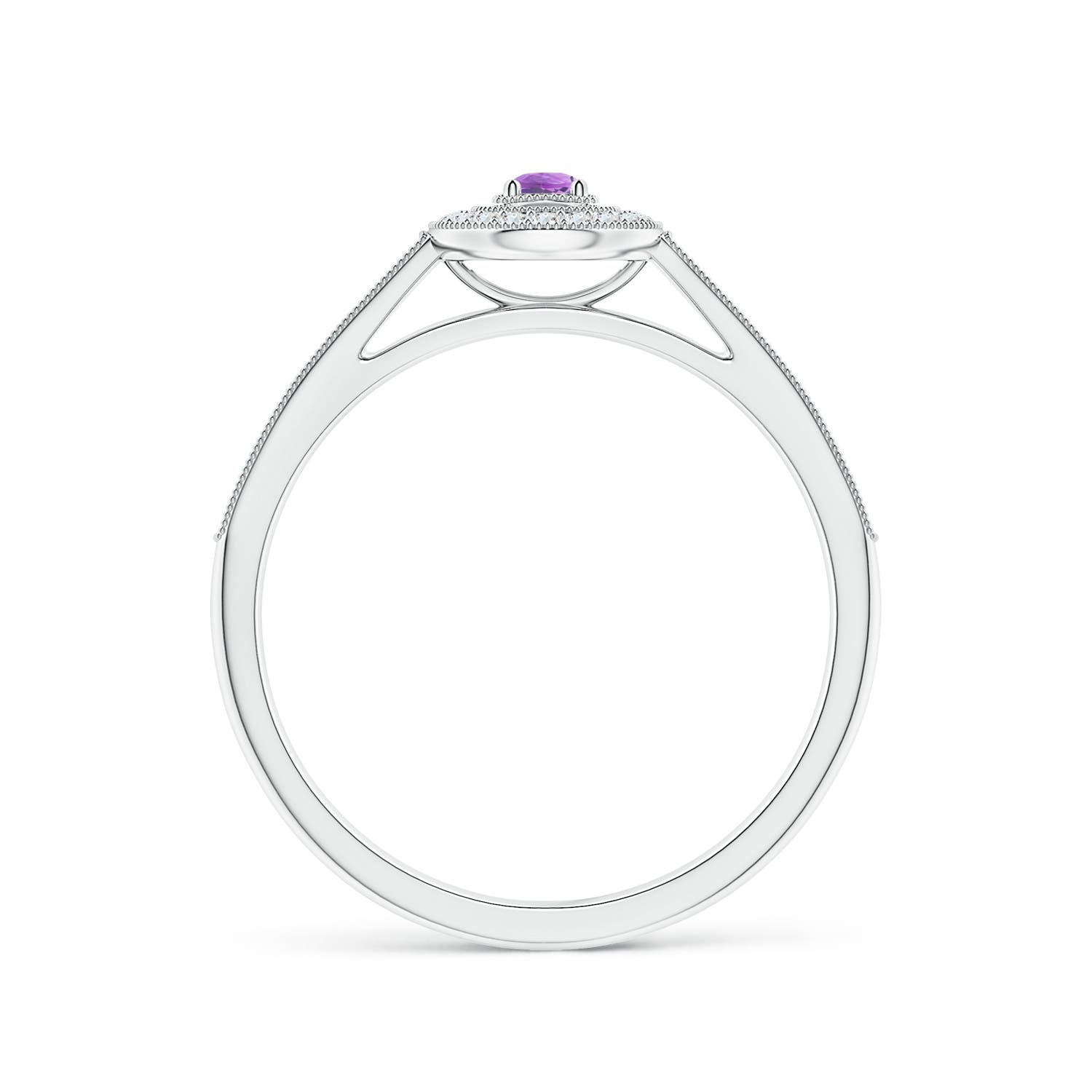 AA - Amethyst / 0.19 CT / 14 KT White Gold
