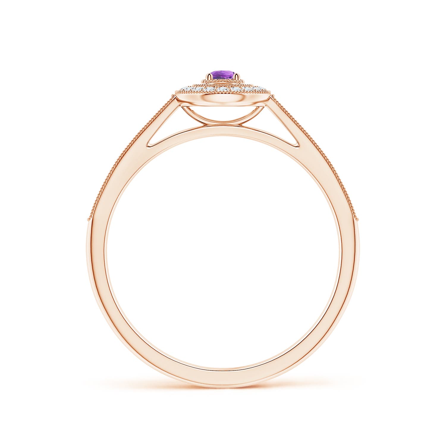 AAA - Amethyst / 0.19 CT / 14 KT Rose Gold