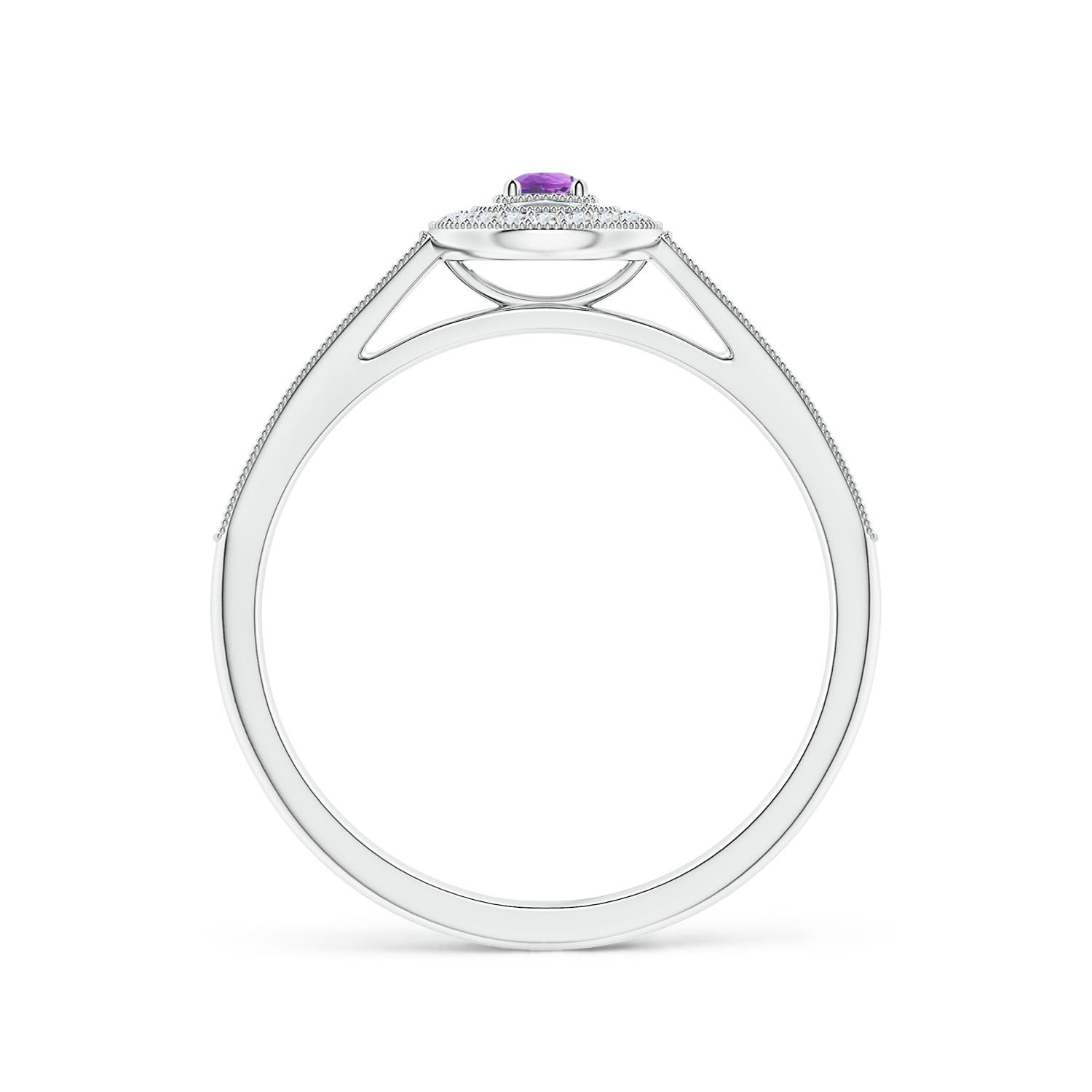 AAA - Amethyst / 0.19 CT / 14 KT White Gold