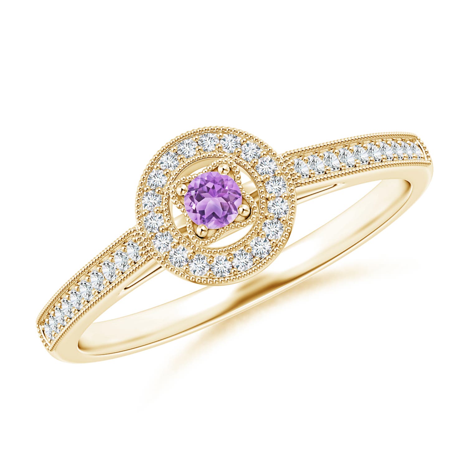 AAA - Amethyst / 0.19 CT / 14 KT Yellow Gold